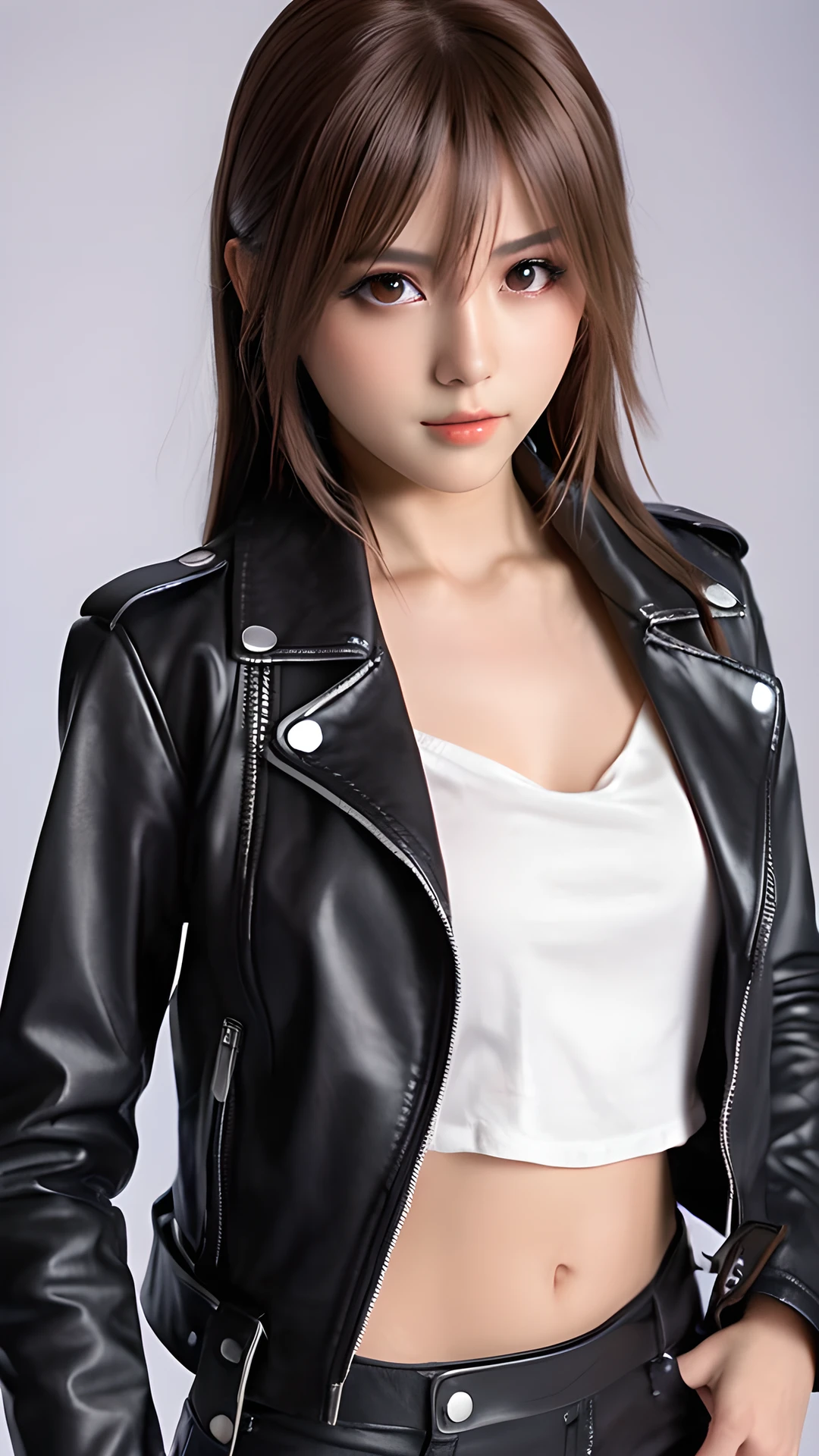 iPhone Attractive Style anime model wearing leather jacket 2025-10-16 – 1080x1920