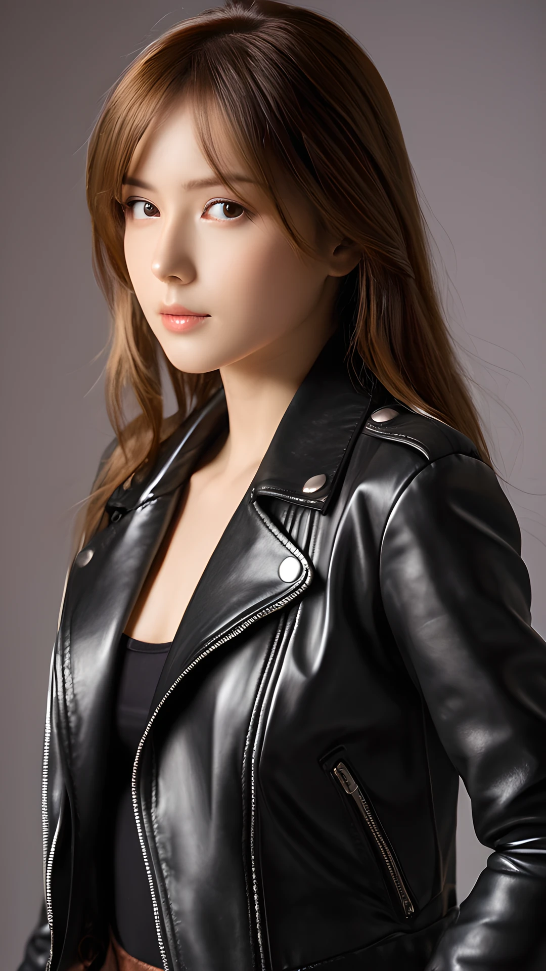 iPhone Attractive Style anime model wearing leather jacket 2025-10-16 – 1080x1920