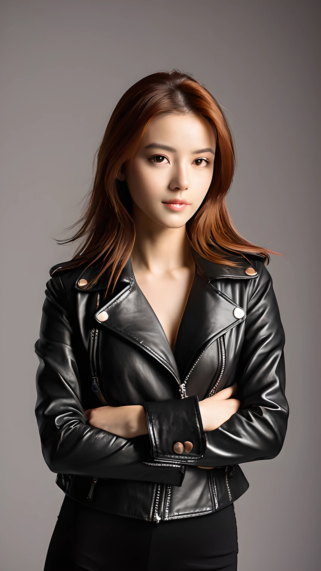 iPhone Attractive Style anime model wearing leather jacket 2025-10-16 – 1080x1920