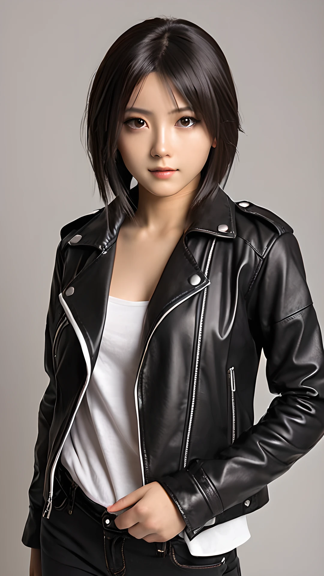 iPhone Attractive Style anime model wearing leather jacket 2025-10-16 – 1080x1920