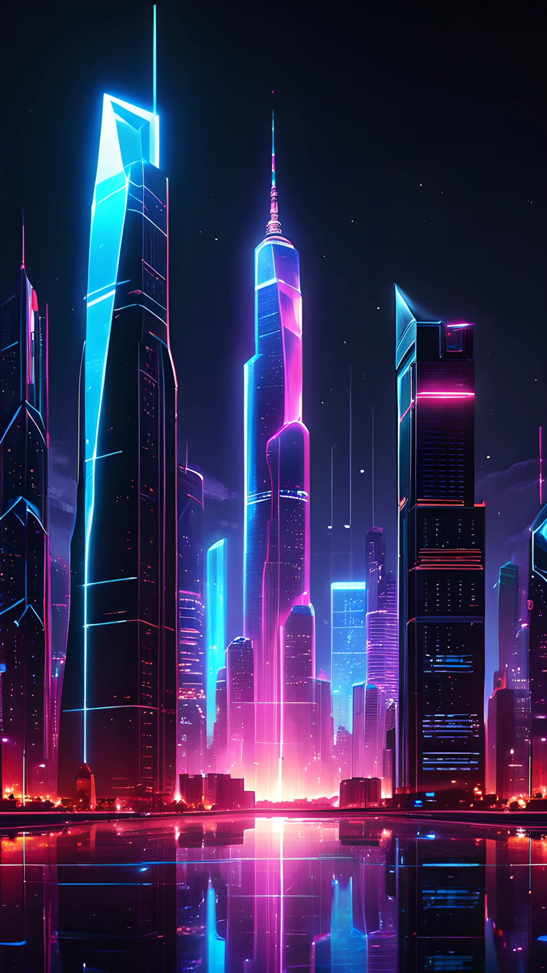 iPhone Futurista Neón skyscraper 2025-10-16 – 1080x1920