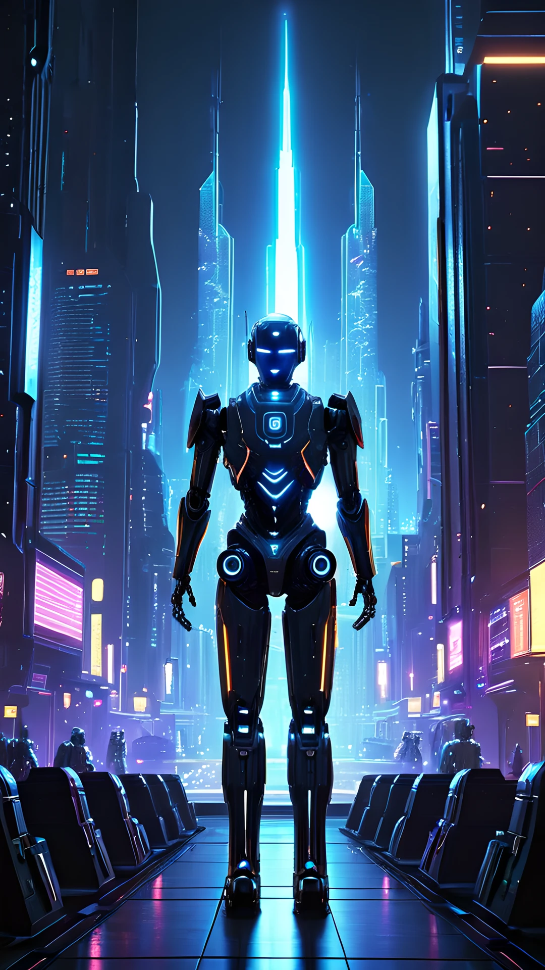 iPhone Futuristic Neon robot 2025-10-16 – 1080x1920