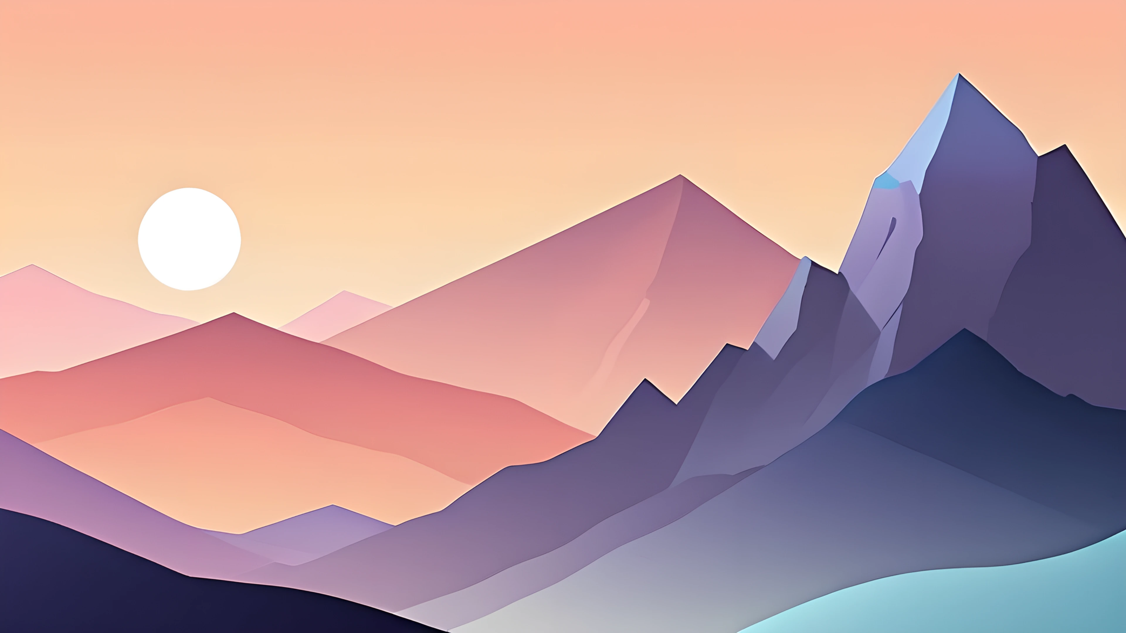 4K Minimalist Blue mountains 2025-10-16 – 3840x2160