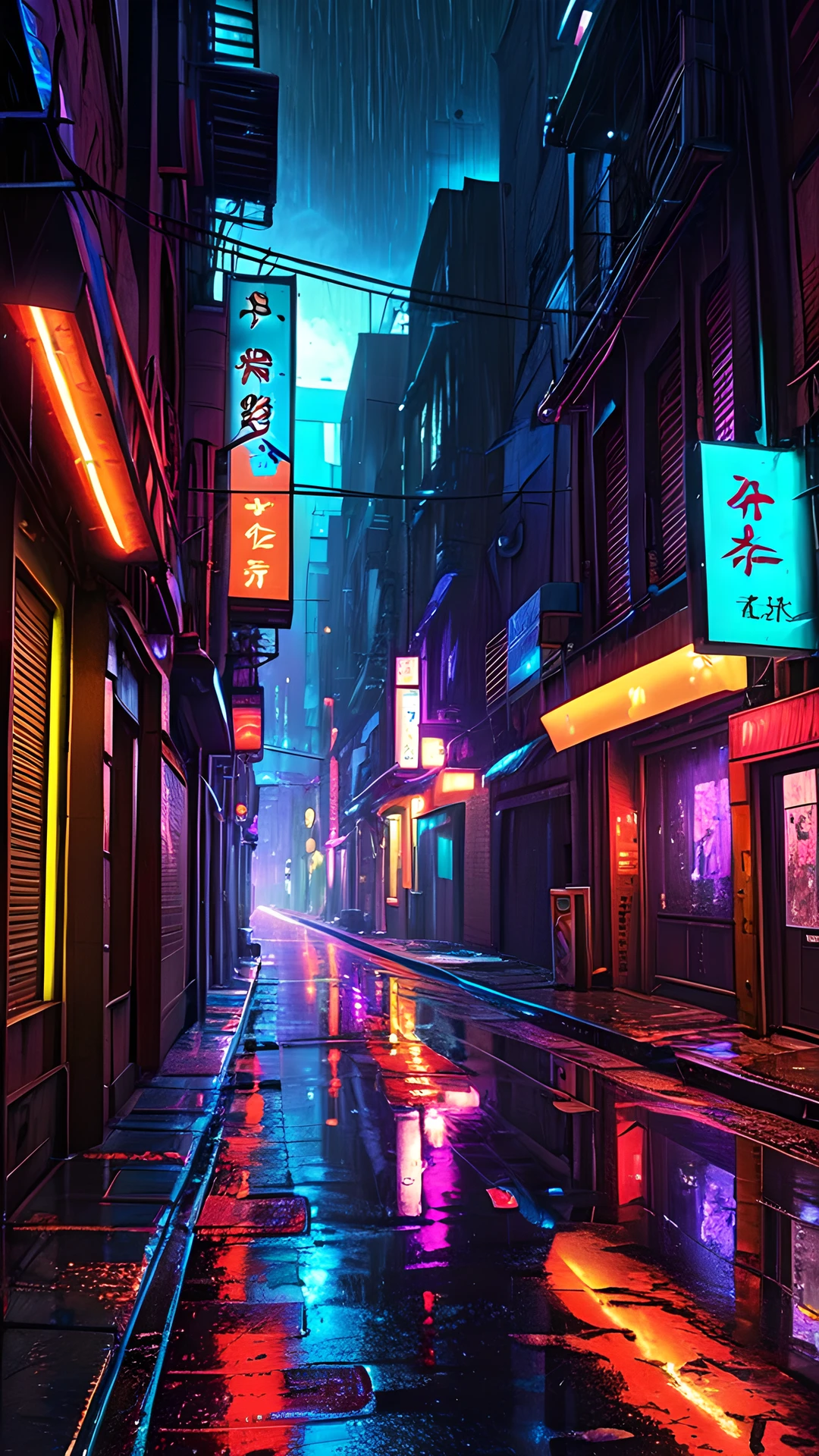 iPhone Neon Cyberpunk City alley 2025-10-17