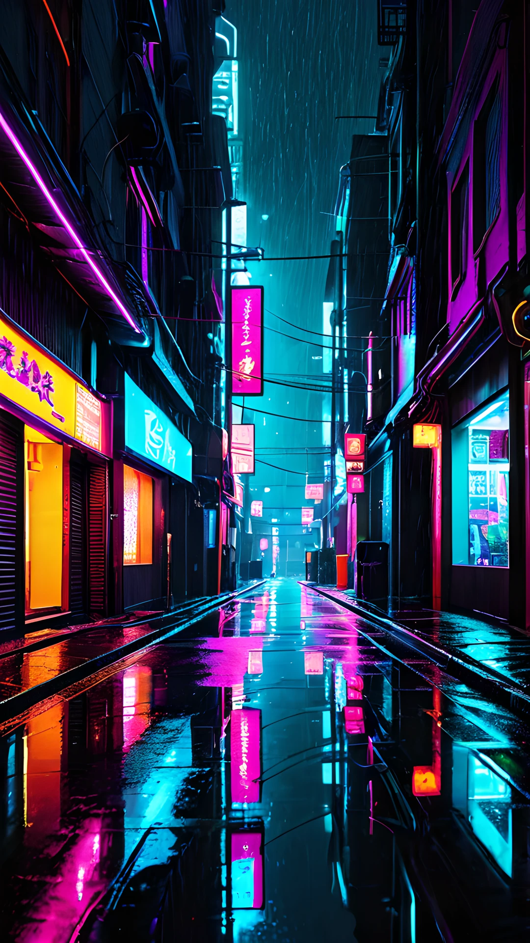 iPhone Neon Cyberpunk City alley 2025-10-18