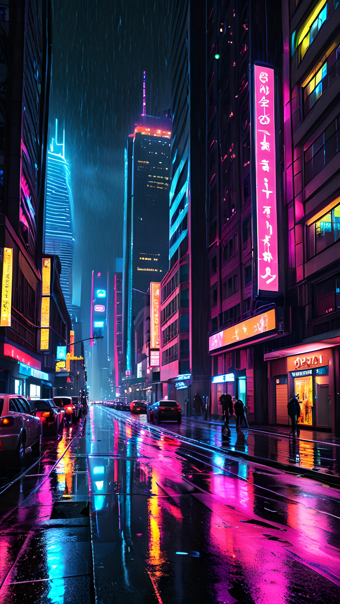 iPhone Neon Cyberpunk City skyscraper 2025-10-17