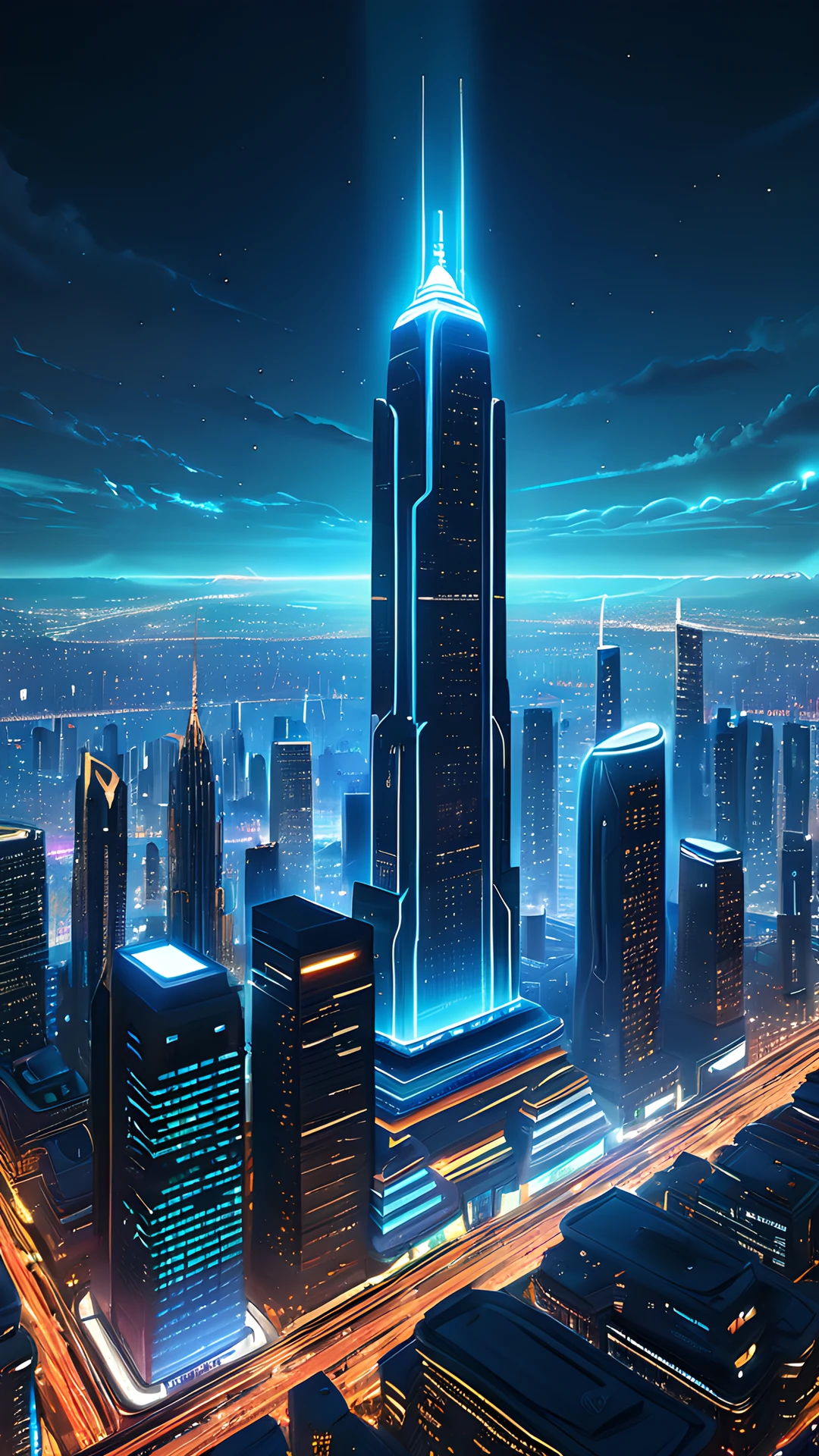 iPhone Neon Cyberpunk City skyscraper 2025-10-17