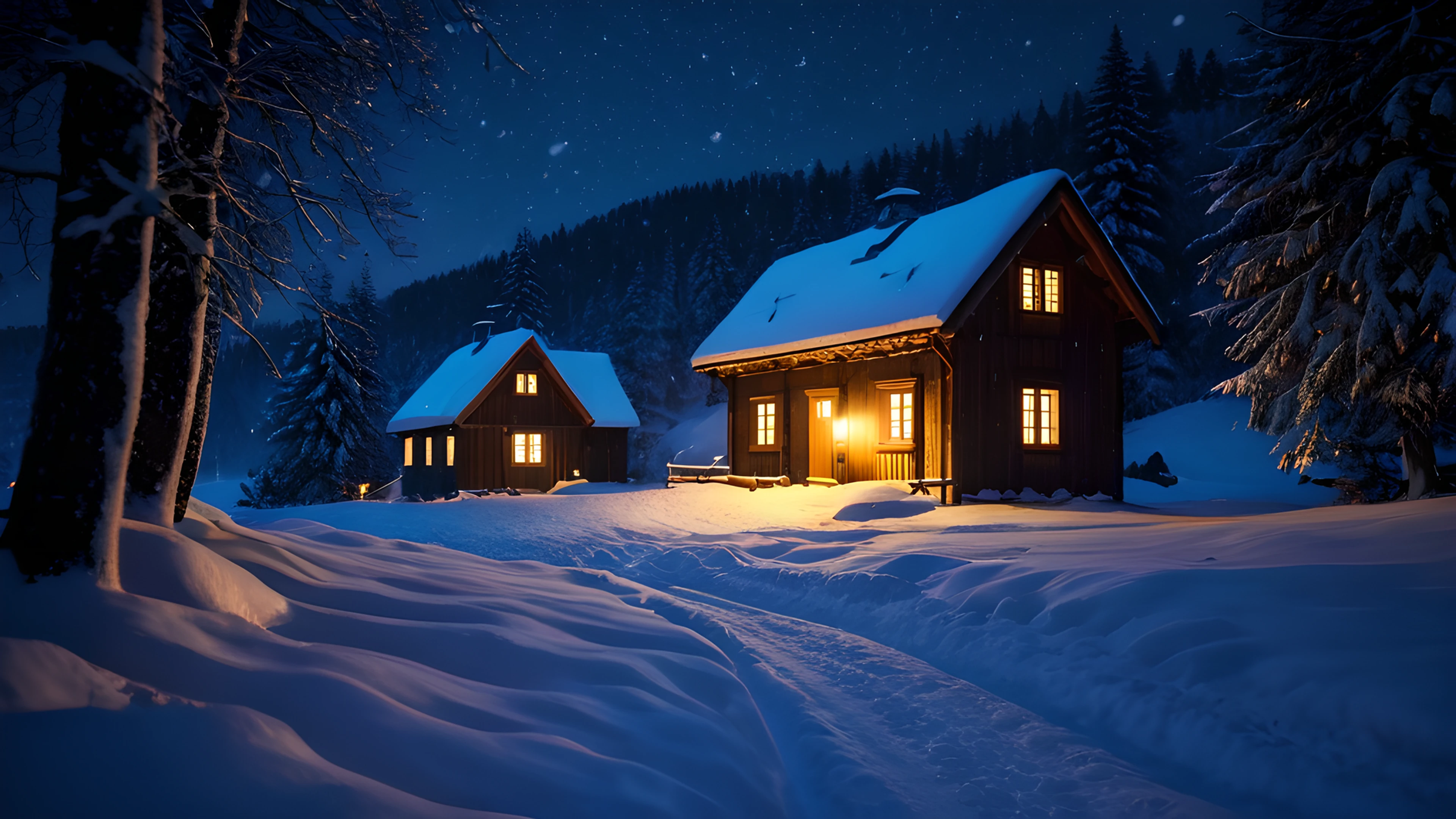 4K Christmas Snowy Village snowfall 2025-10-18