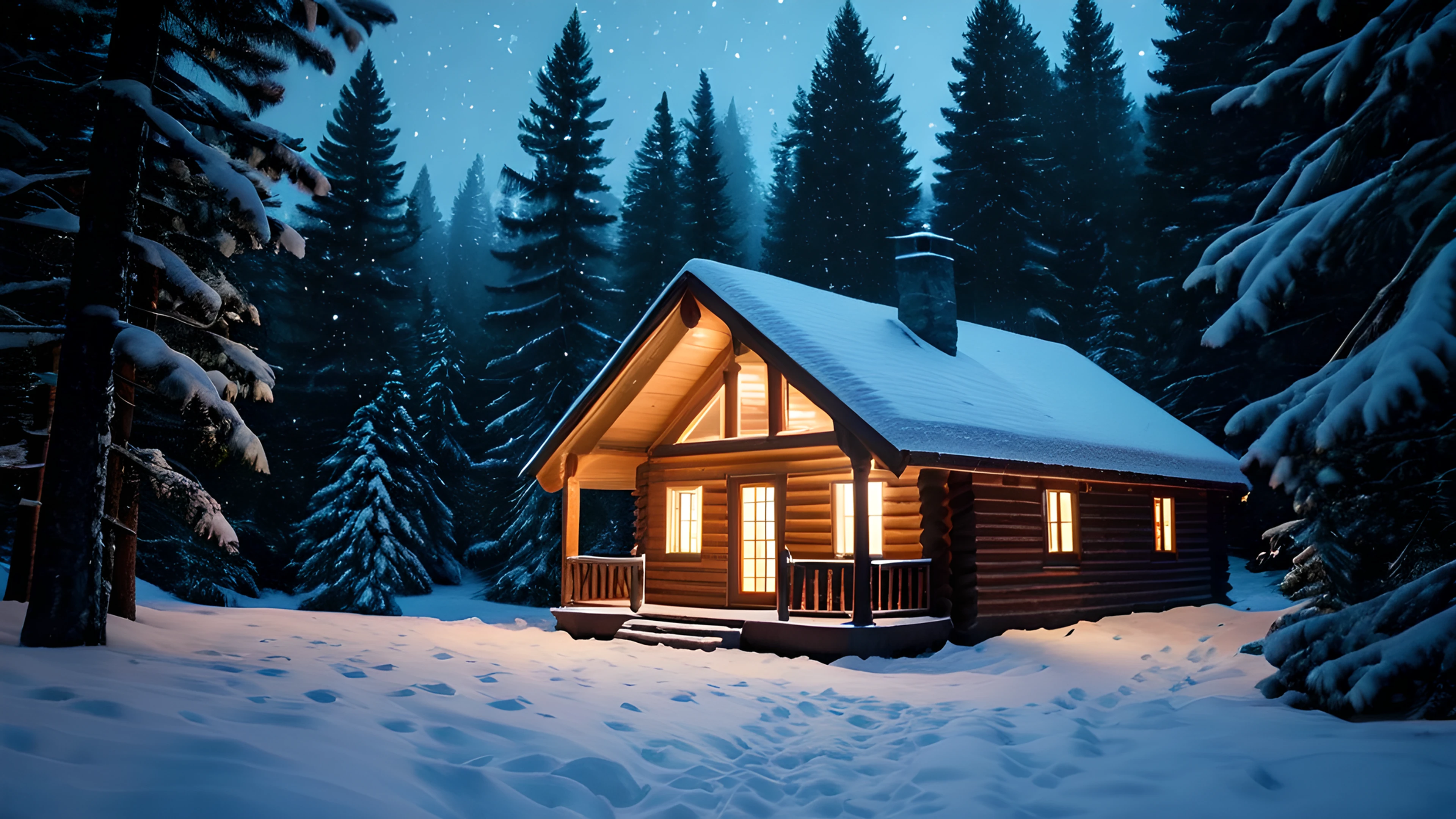 4K Christmas Snowy Village snowfall 2025-10-18