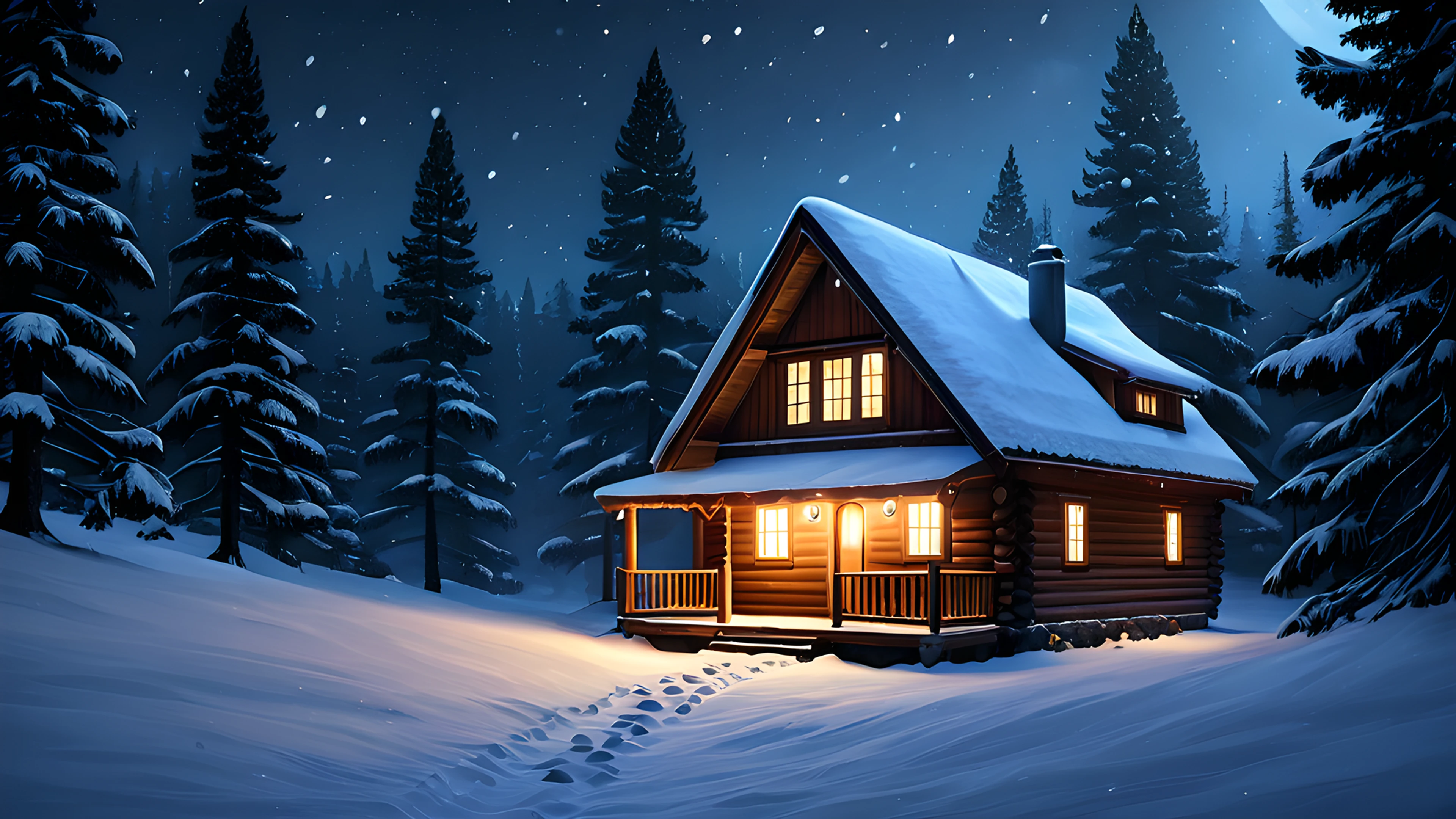 4K Christmas Snowy Village snowfall 2025-10-18