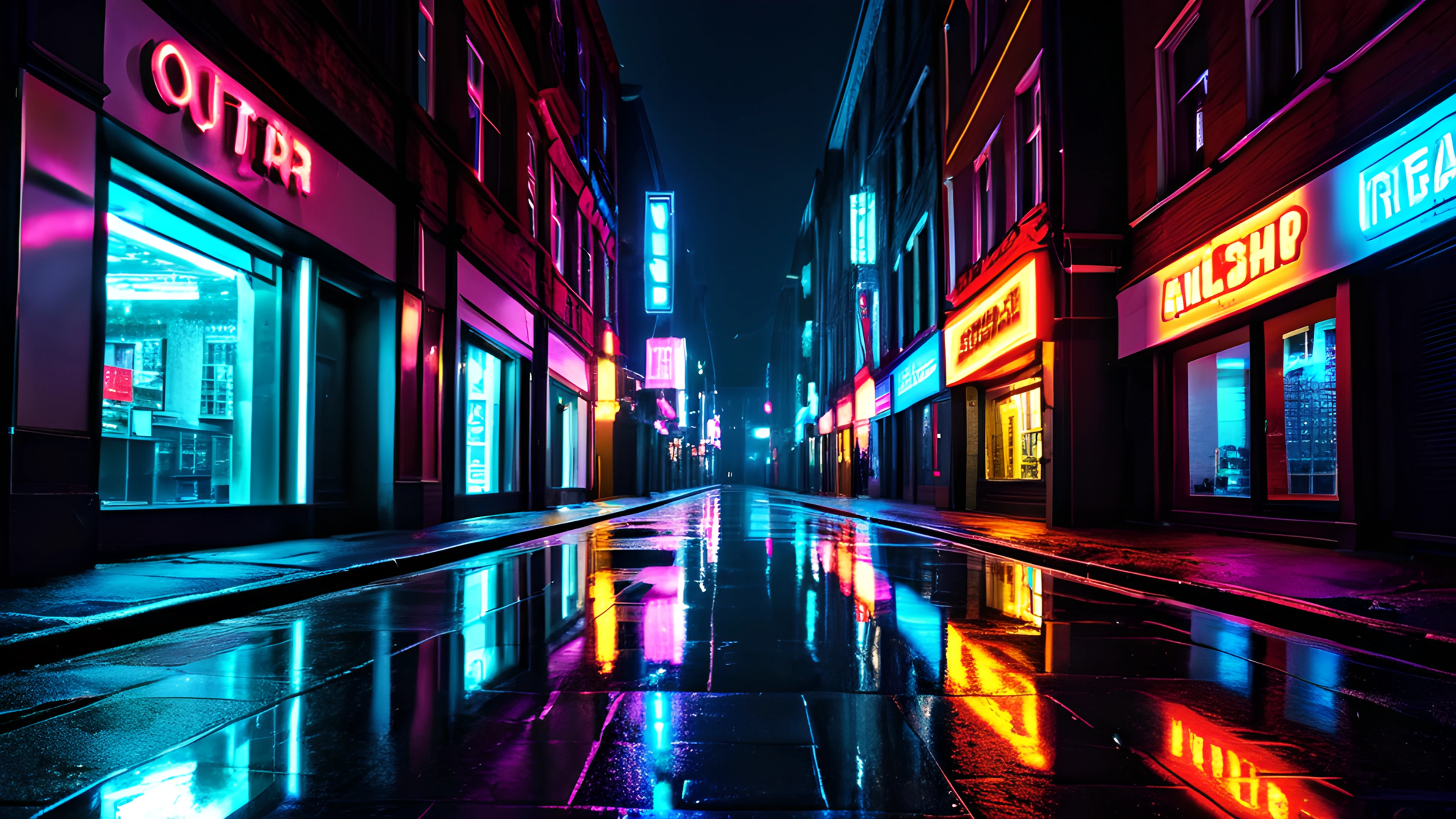 4K City Night Neon alley 2025-10-18