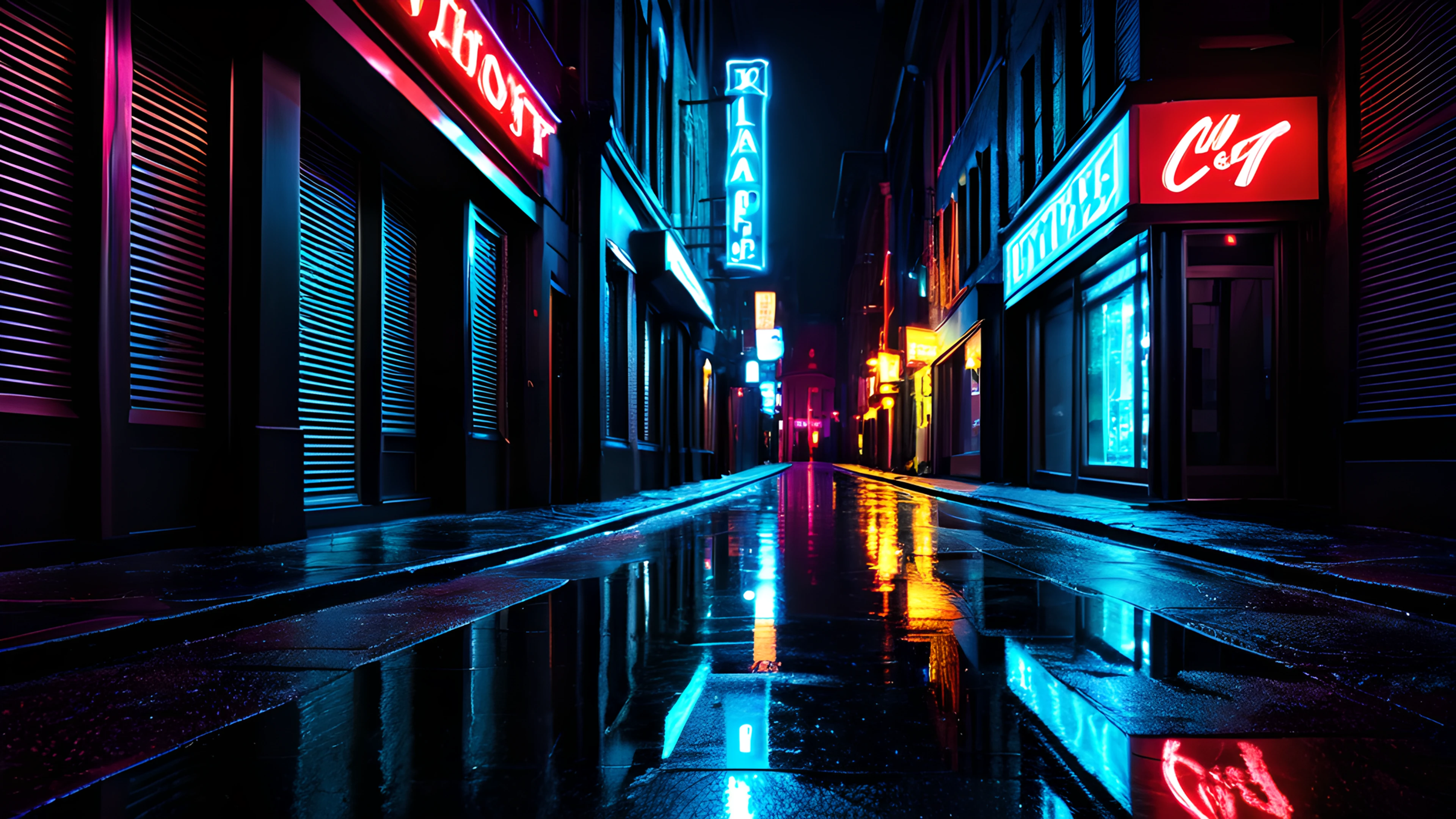 4K City Night Neon alley 2025-10-18