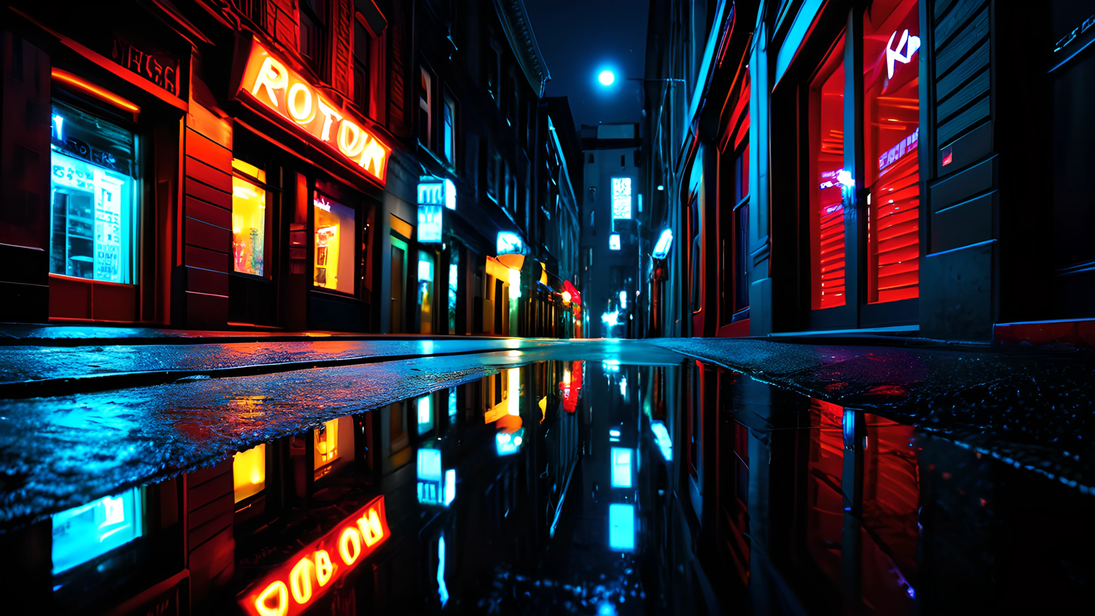 4K City Night Neon alley 2025-10-18