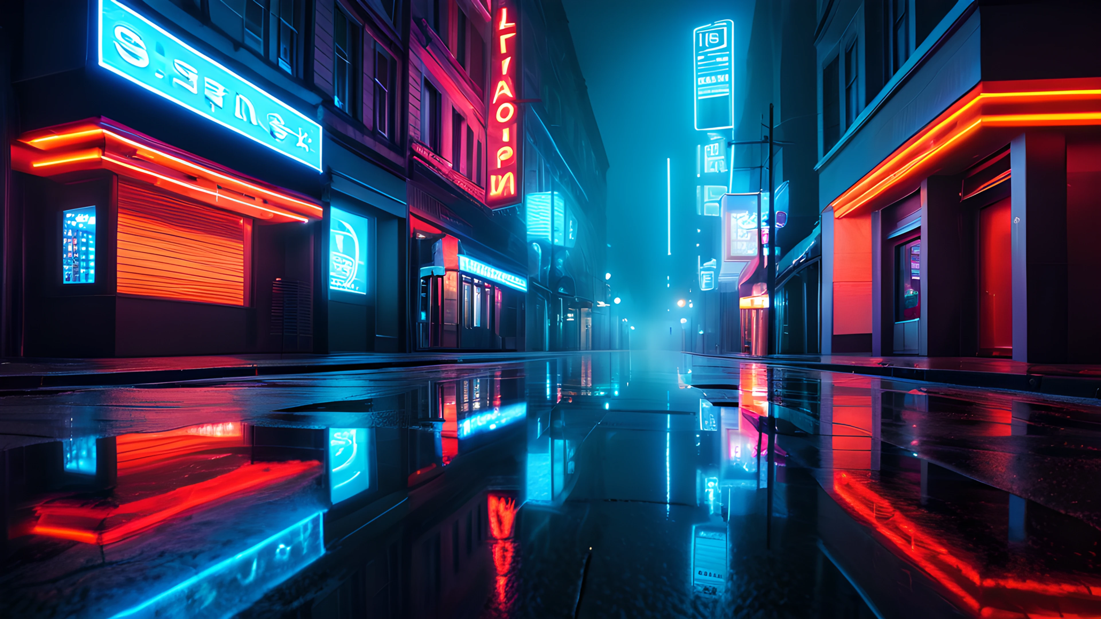 4K City Night Neon foggy haze 2025-10-18
