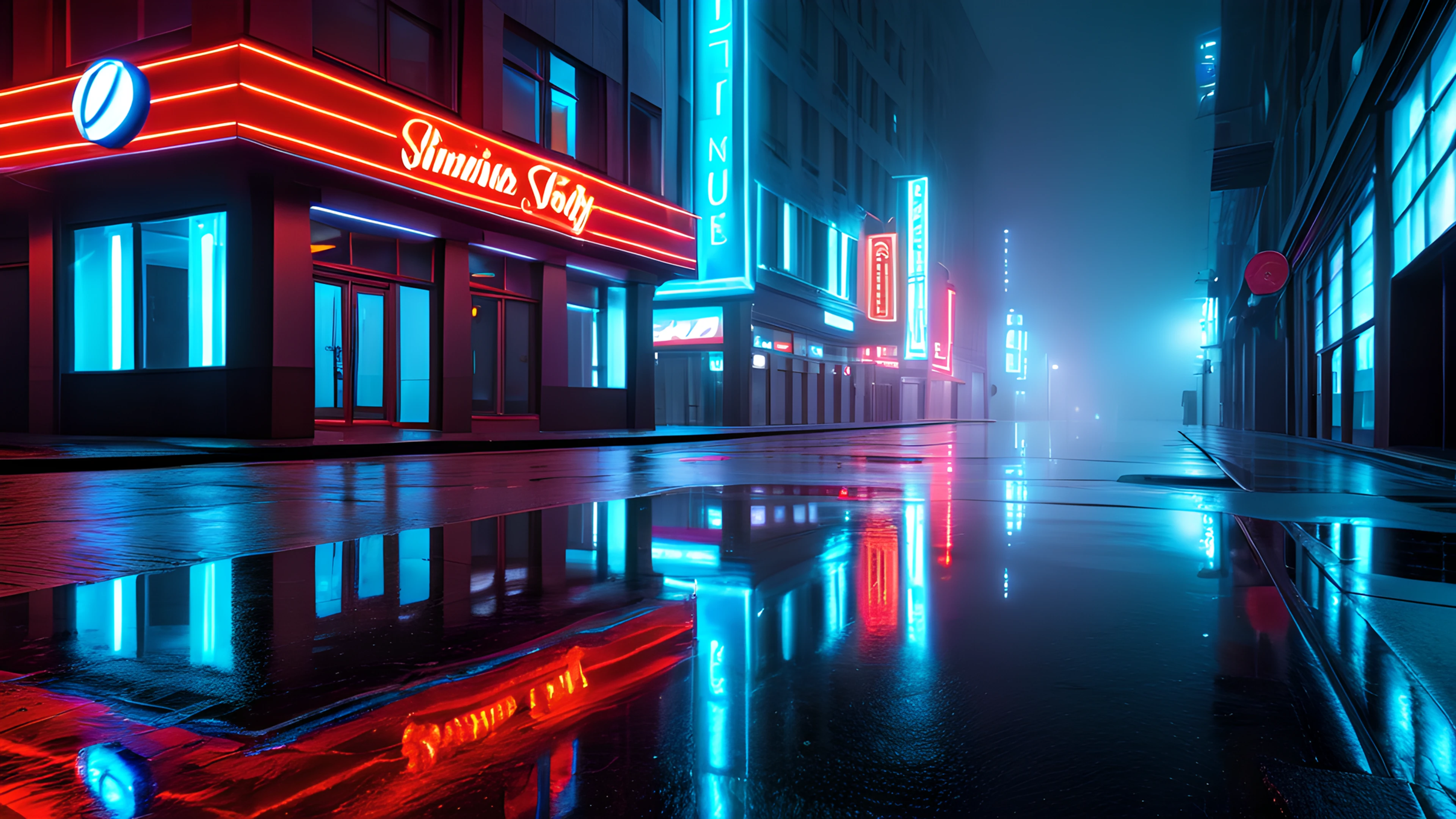 4K City Night Neon foggy haze 2025-10-18