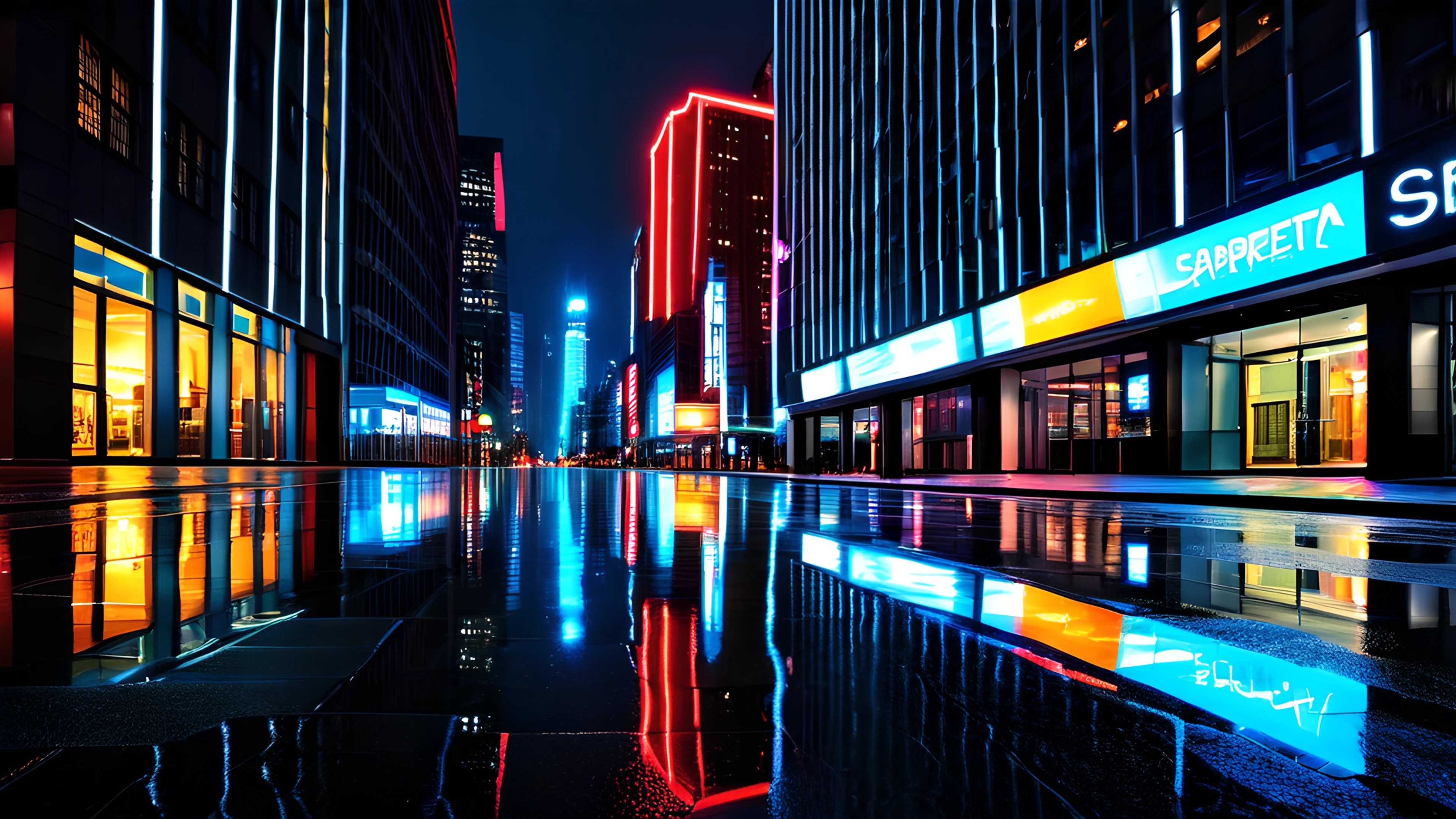 4K City Night Neon skyscraper 2025-10-18