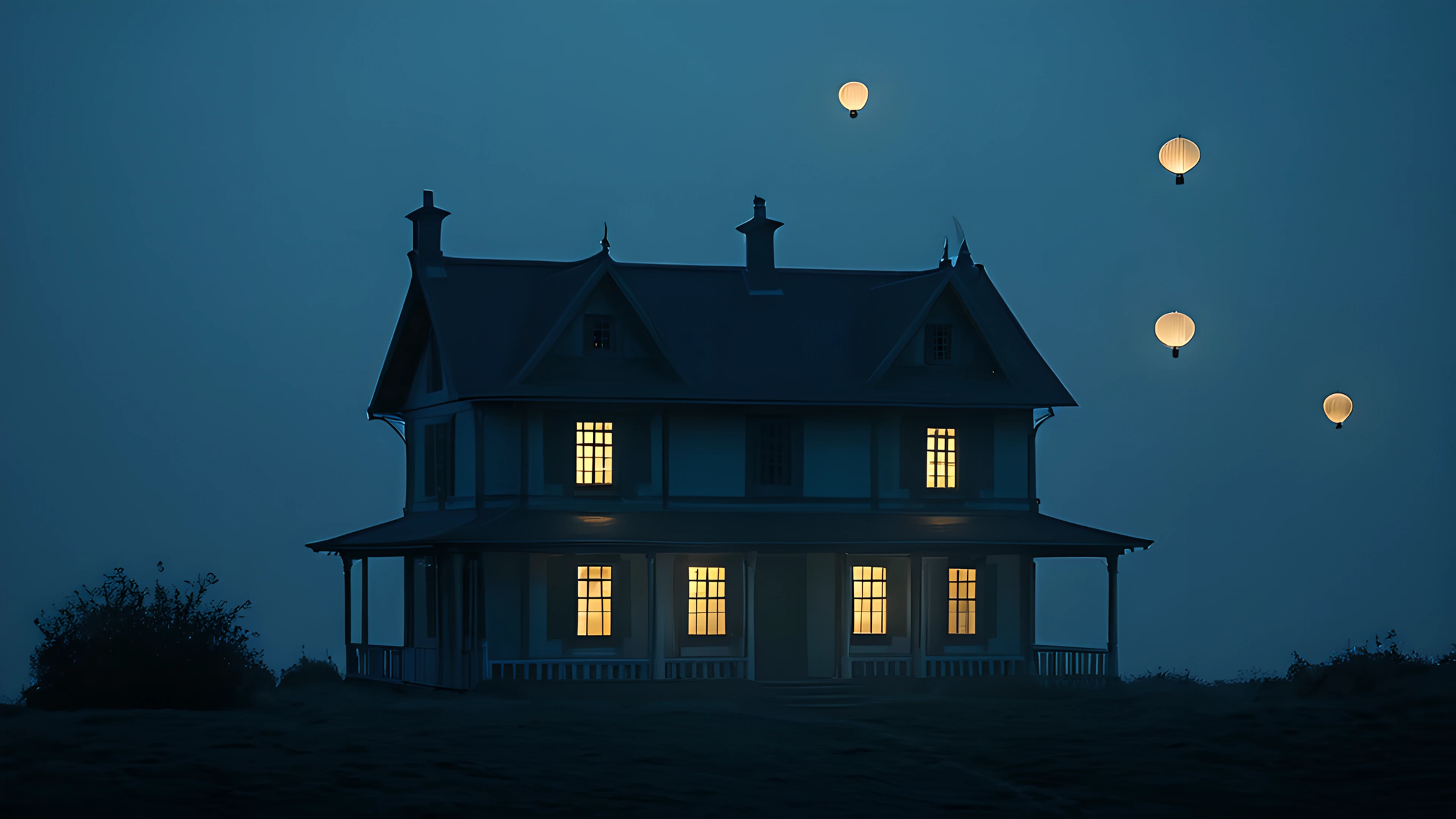 4K Halloween Haunted Street lanterns 2025-10-18