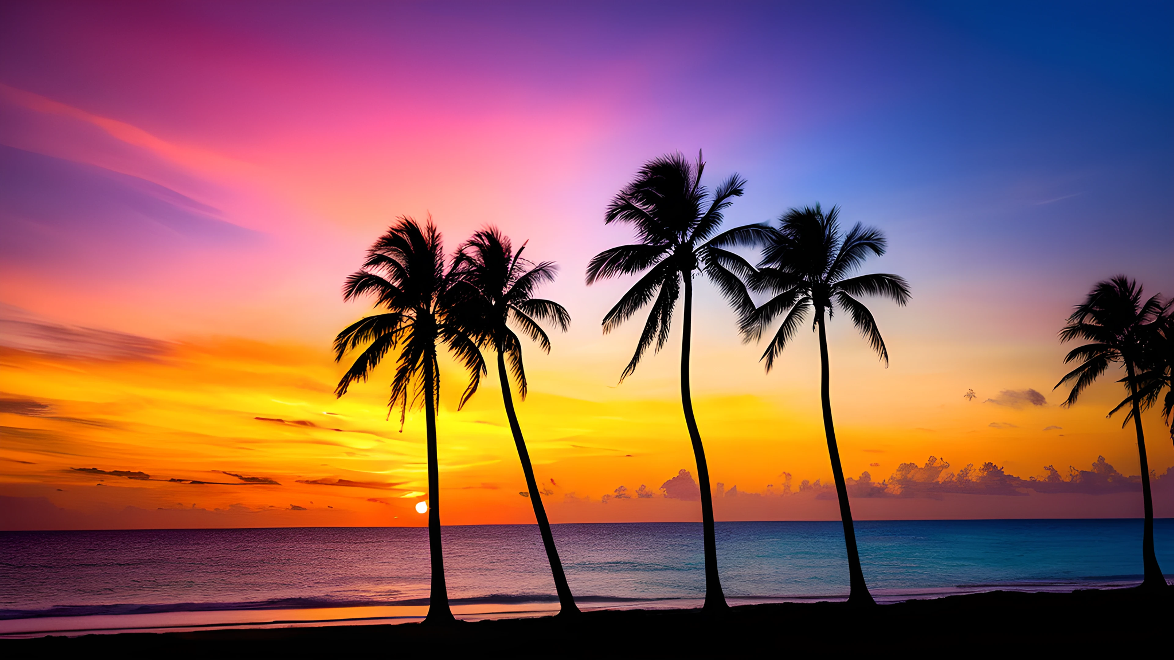 4K Summer Tropical Sunset horizon 2025-10-18