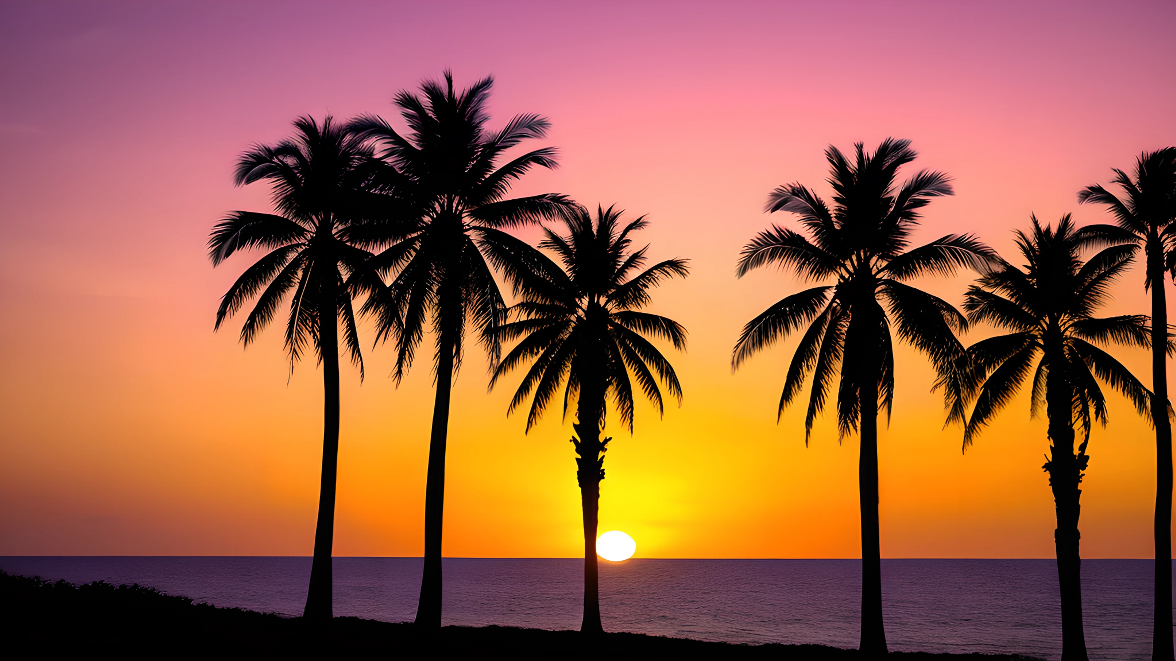 4K Summer Tropical Sunset palm trees 2025-10-18