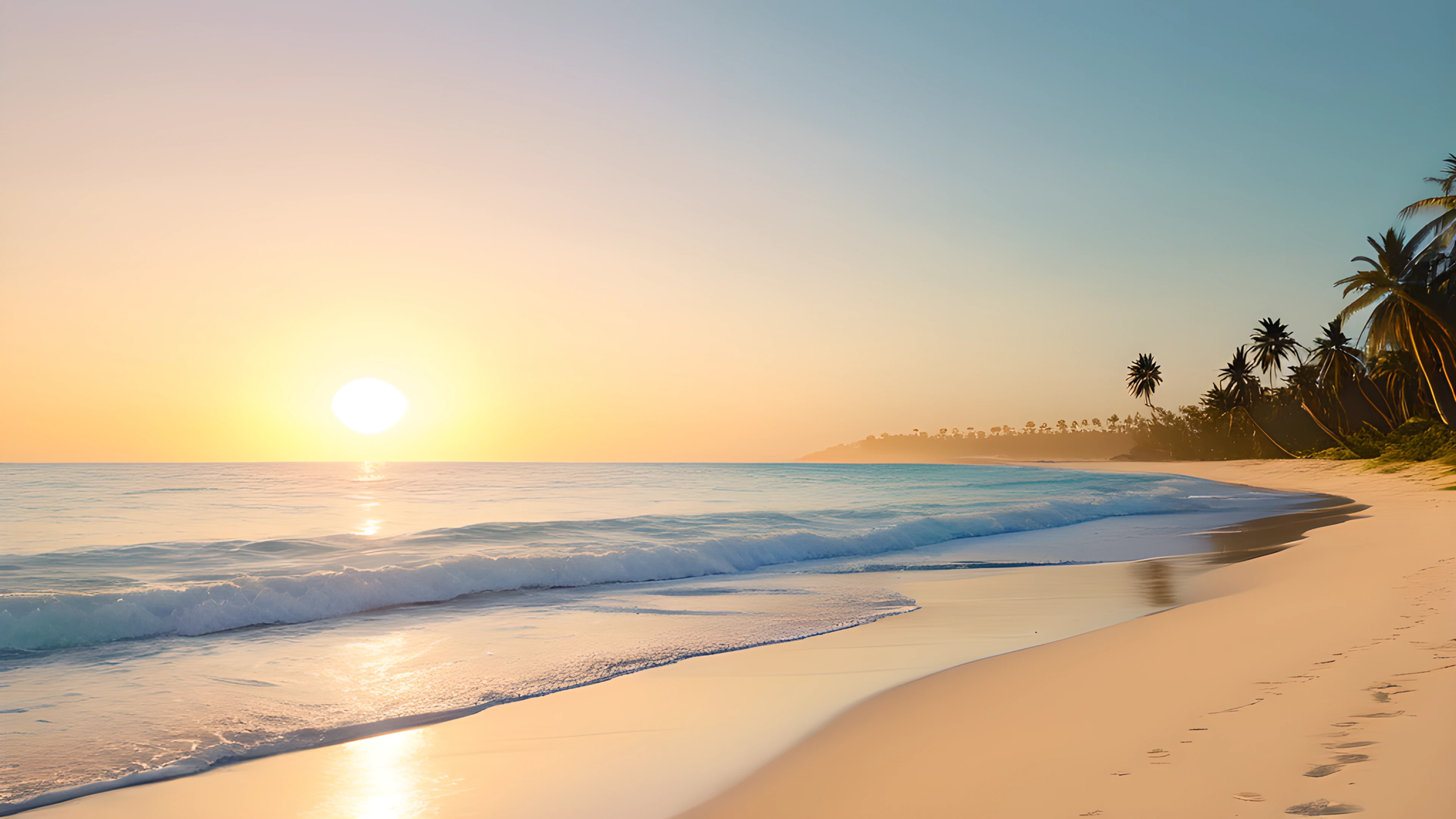 4K Summer Tropical Sunset palm trees 2025-10-18