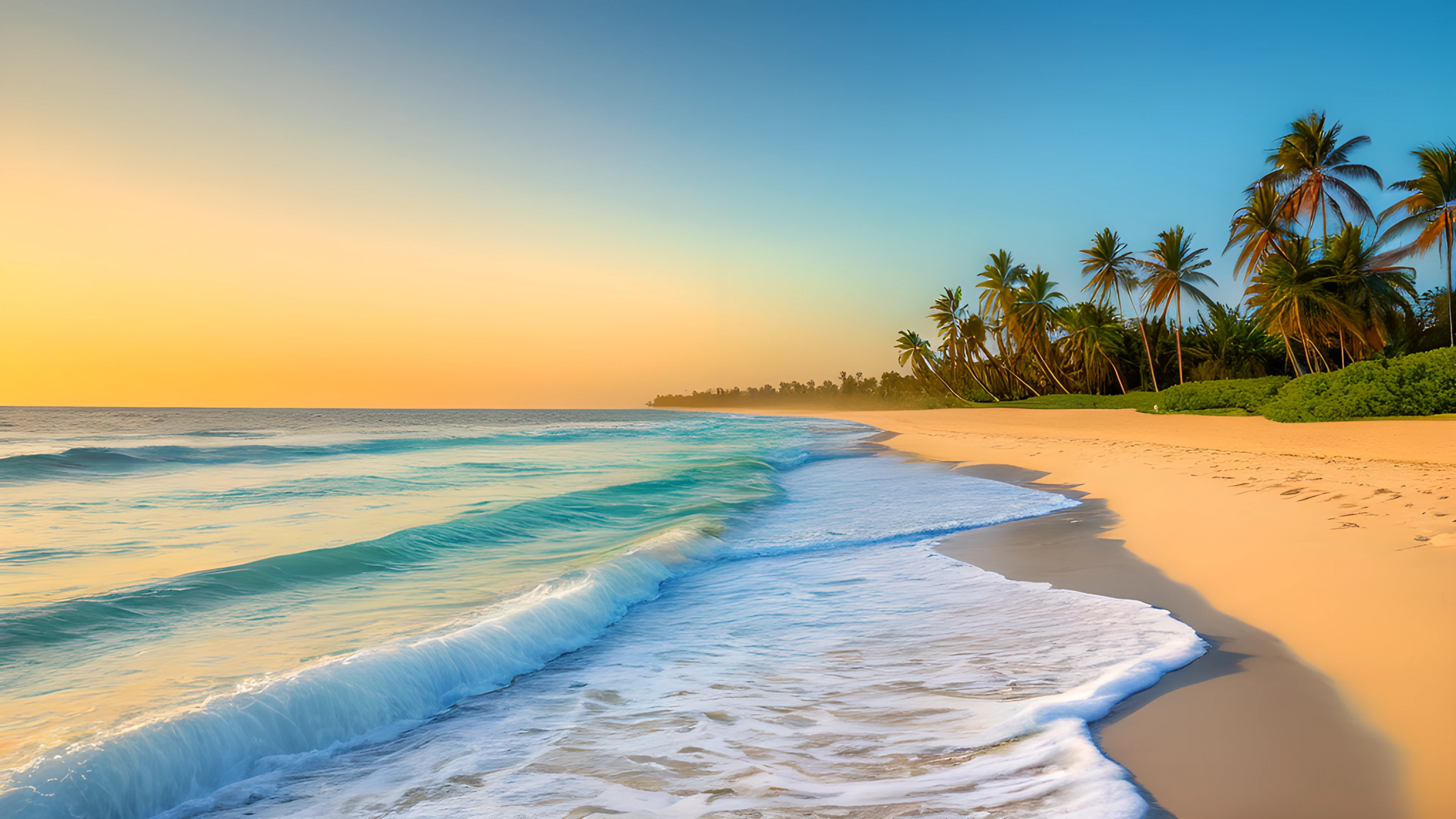 4K Summer Tropical Sunset palm trees 2025-10-18