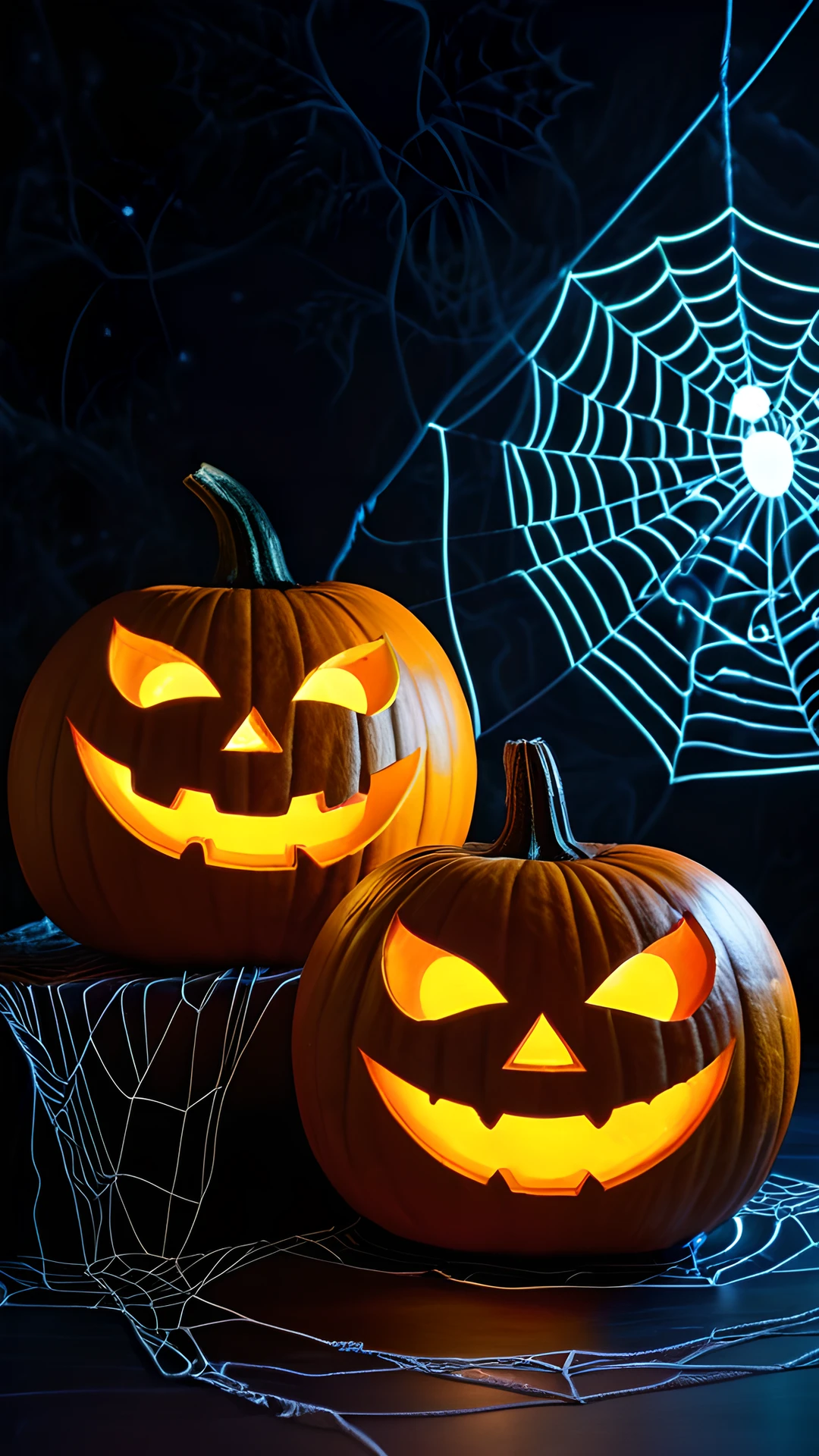 Halloween Neon Pumpkins (Mobile) spider webs 2025-10-18