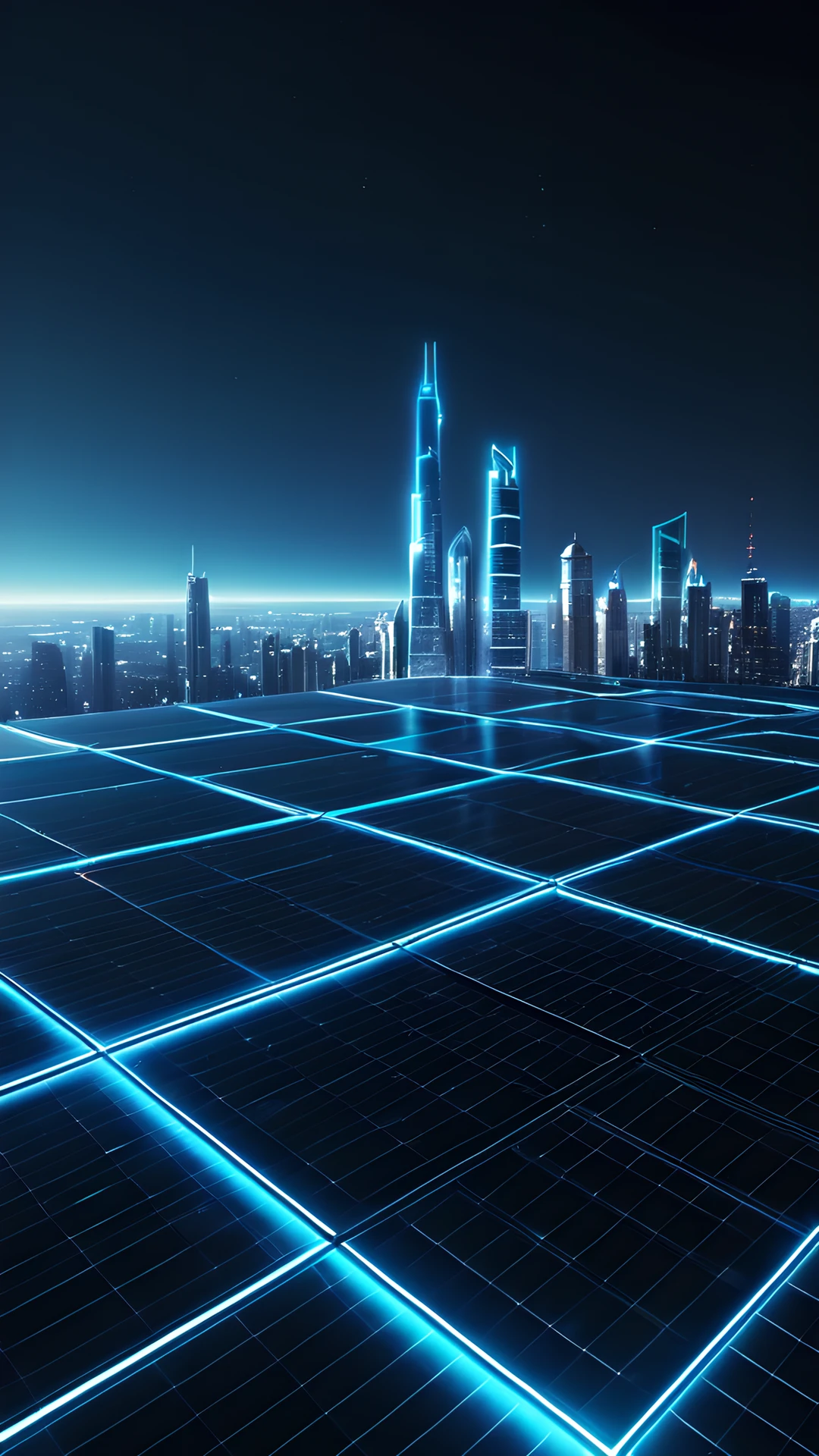 iPhone Neon Cyberpunk City rooftop skyline 2025-10-18