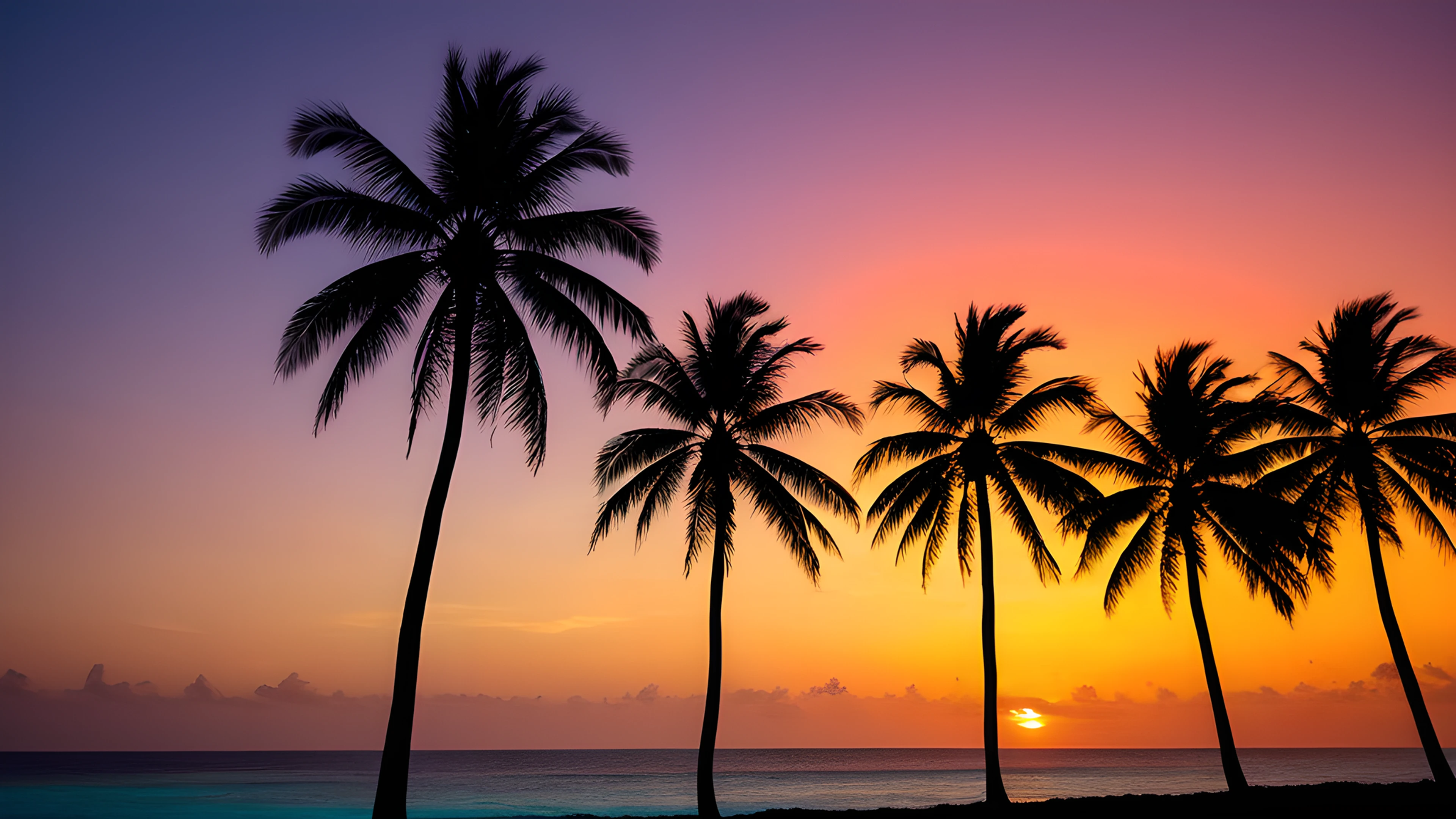 4K Summer Tropical Sunset palm trees 2025-10-20
