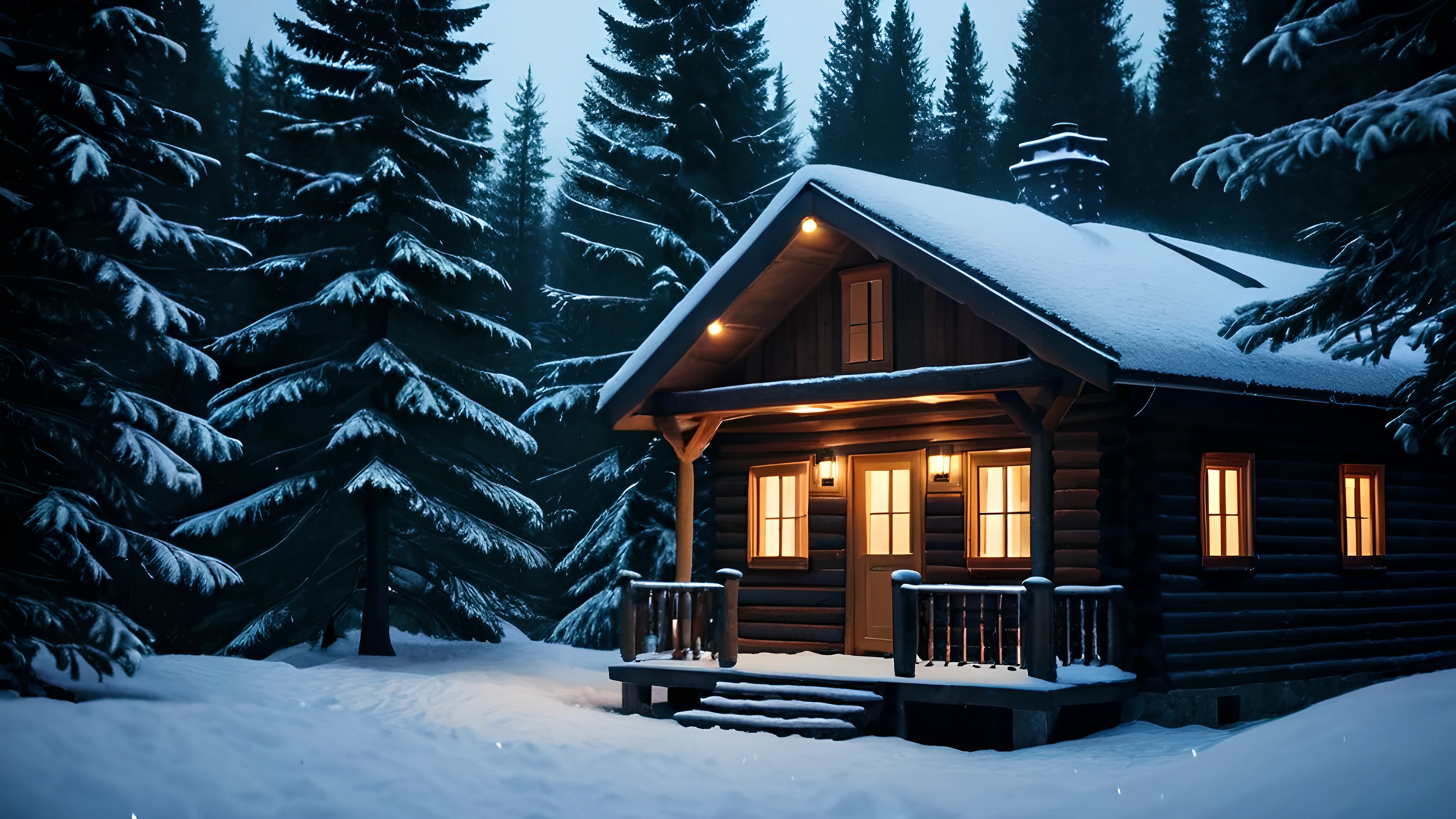 4K Christmas Snowy Village snowfall 2025-10-21