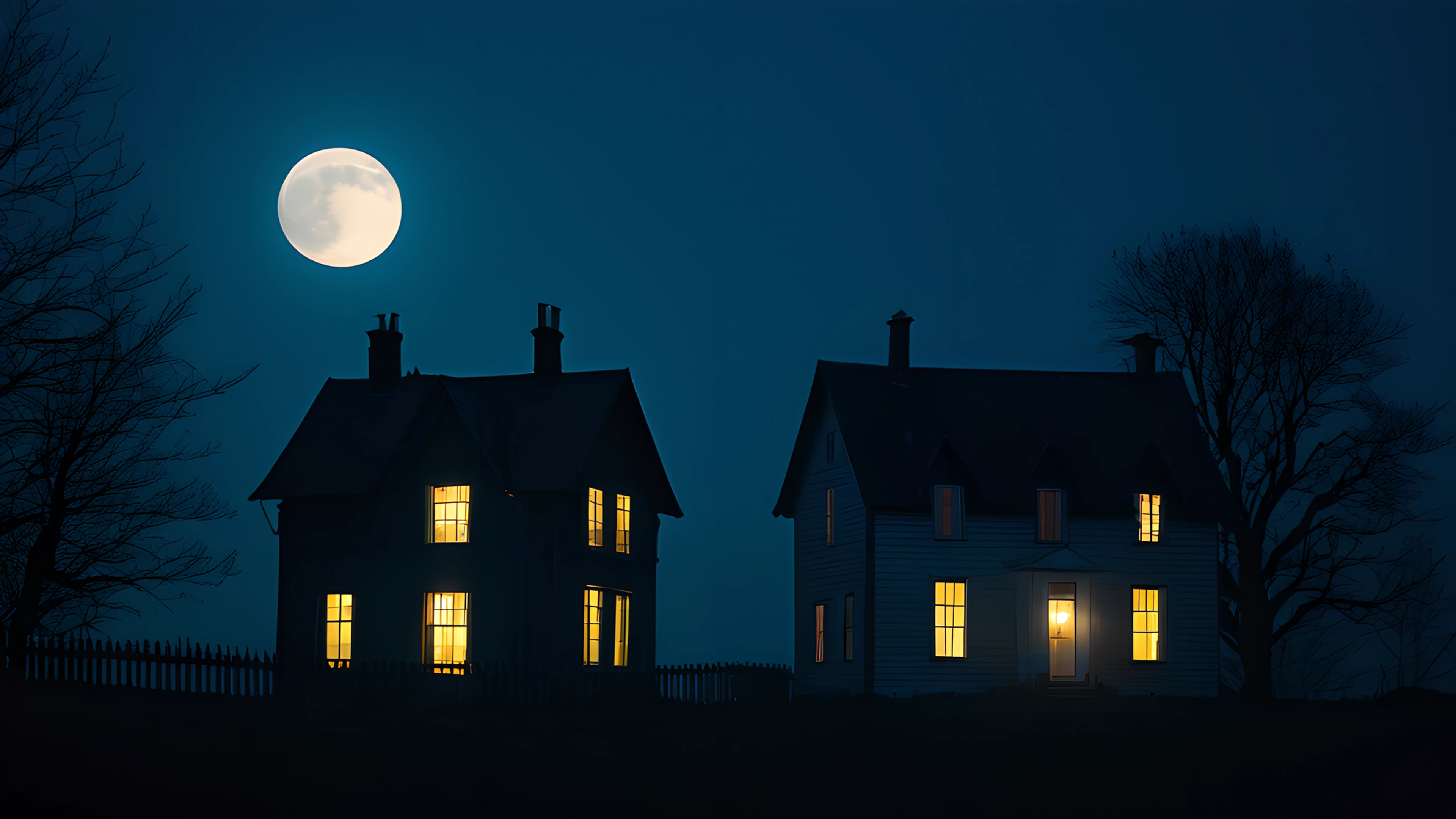 4K Halloween Haunted Street moon 2025-10-21