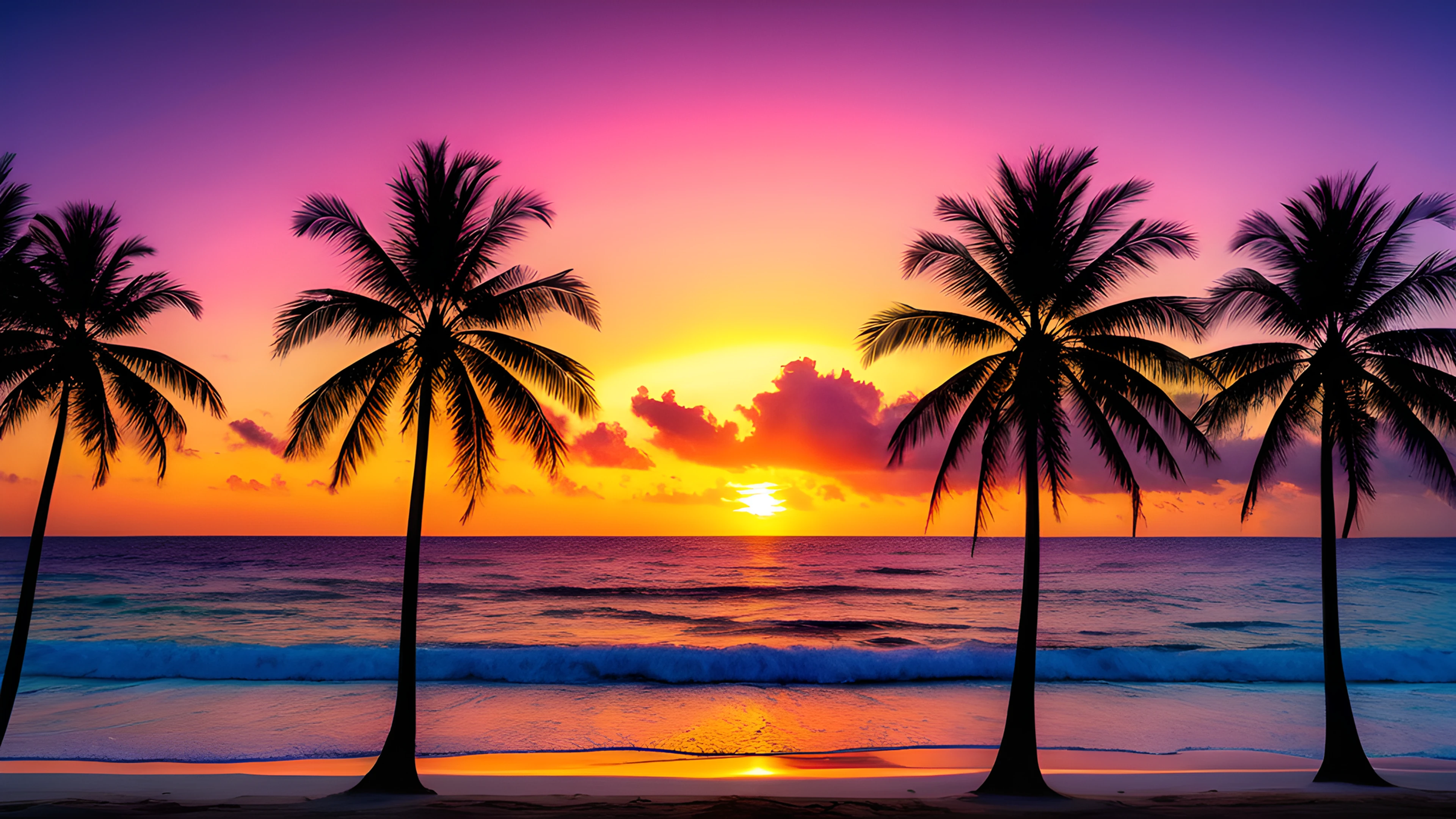 4K Summer Tropical Sunset horizon 2025-10-21