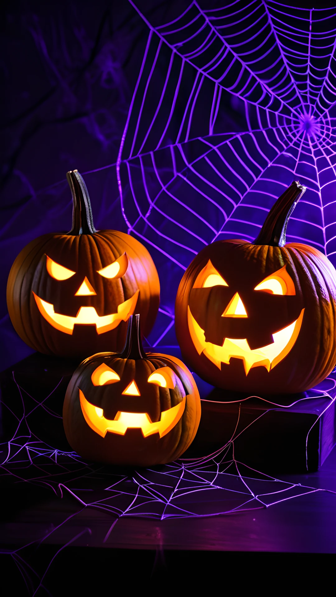 Halloween Neon Pumpkins (Mobile) spider webs 2025-10-21