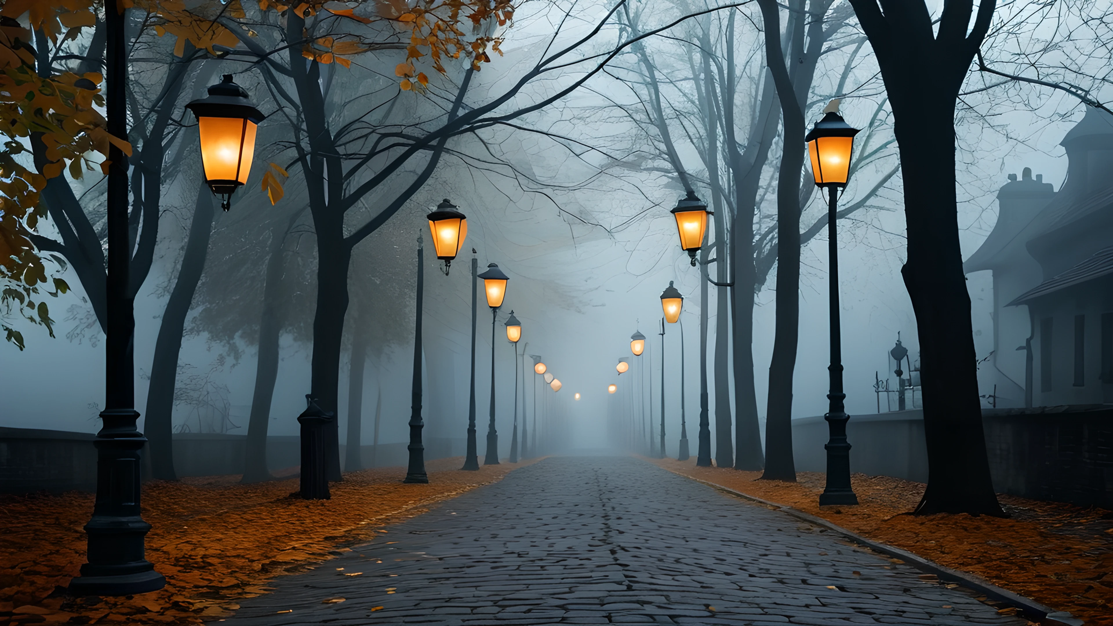 4K Halloween Haunted Street lanterns 2025-10-23
