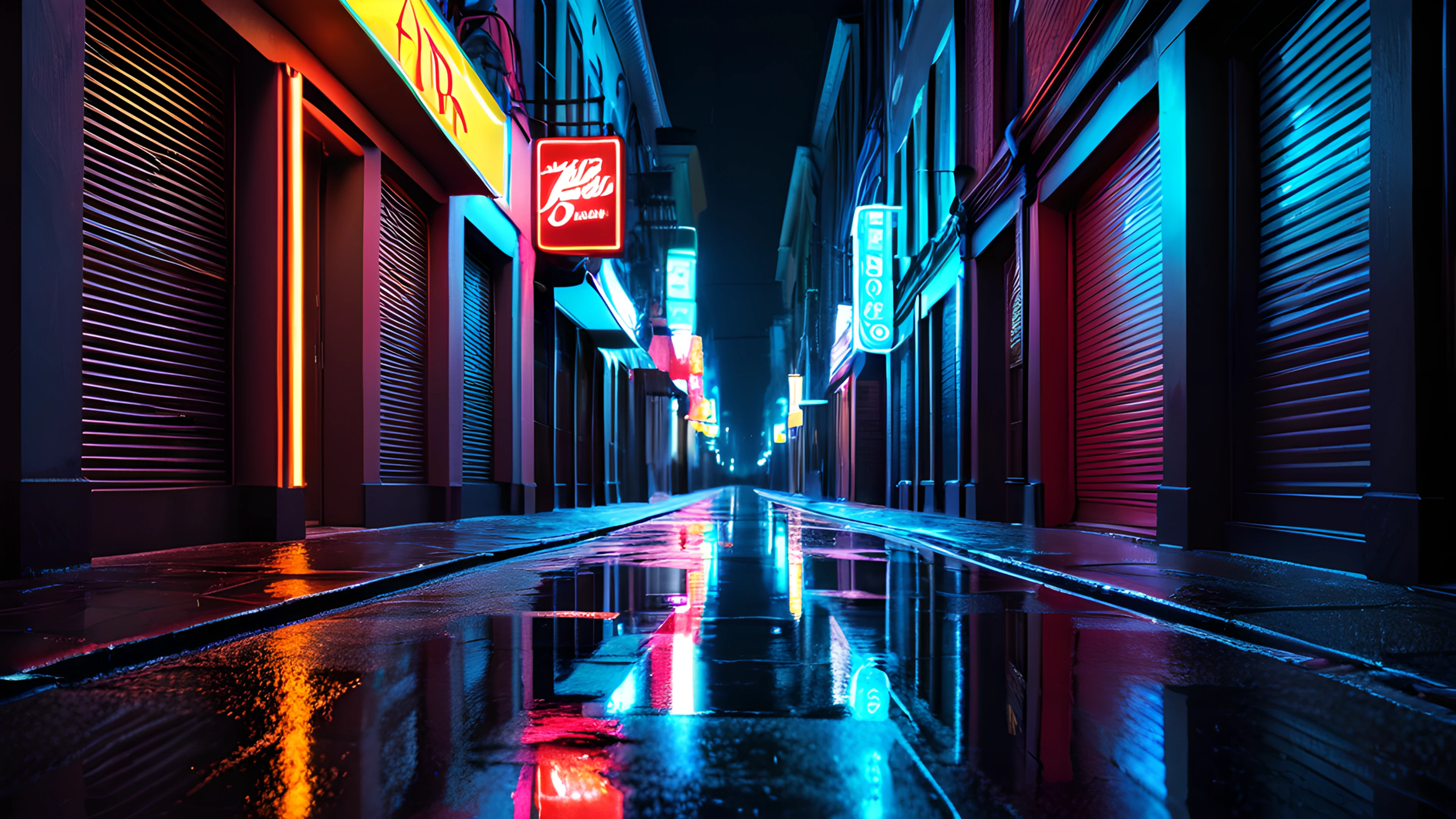 4K City Night Neon alley 2025-10-24
