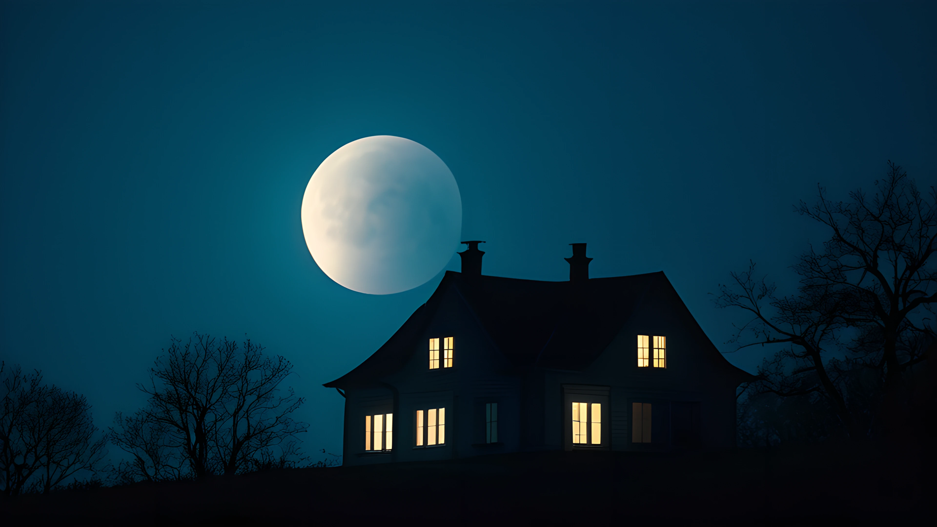 4K Halloween Haunted Street moon 2025-10-23