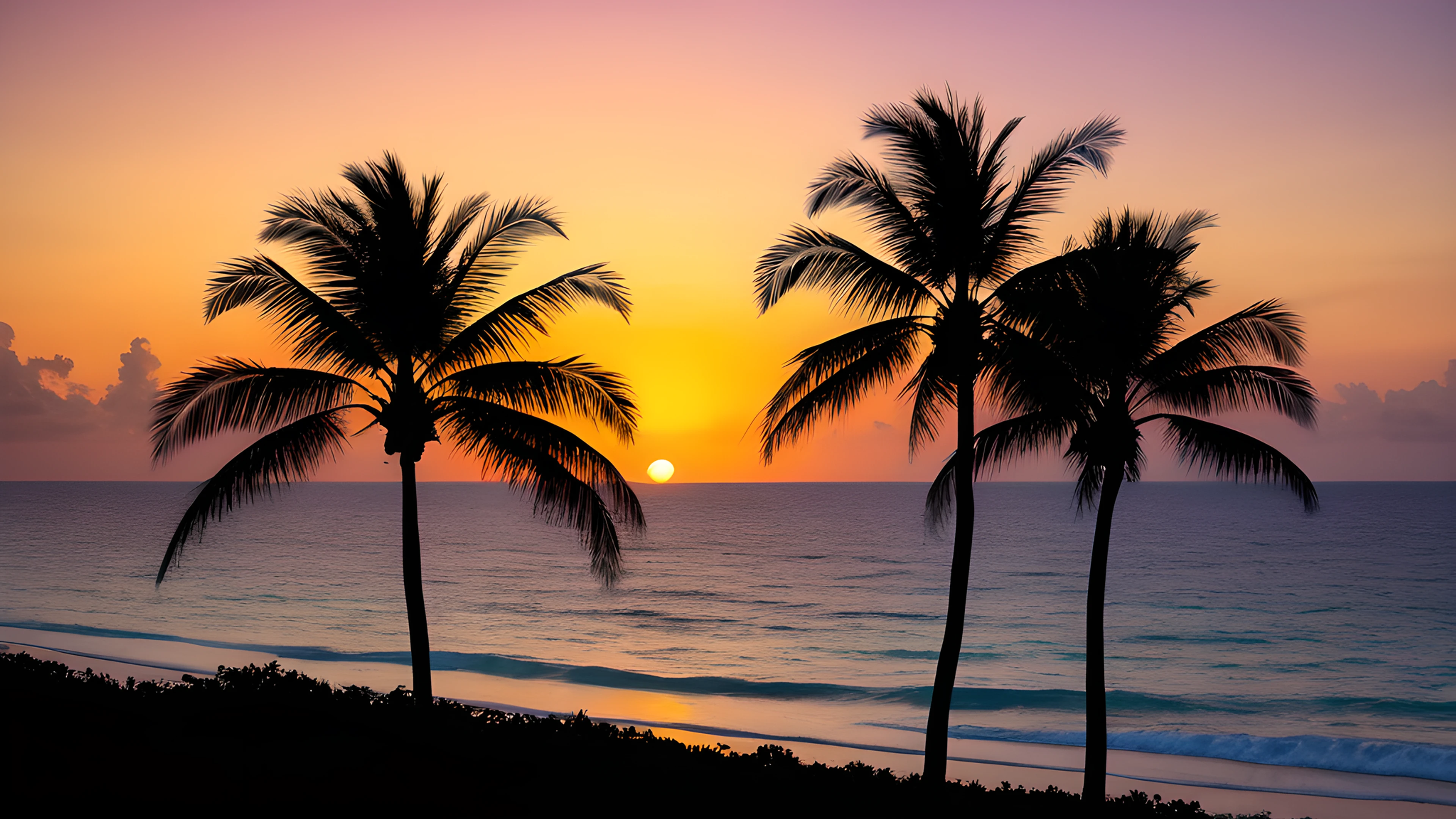 4K Summer Tropical Sunset horizon 2025-10-24