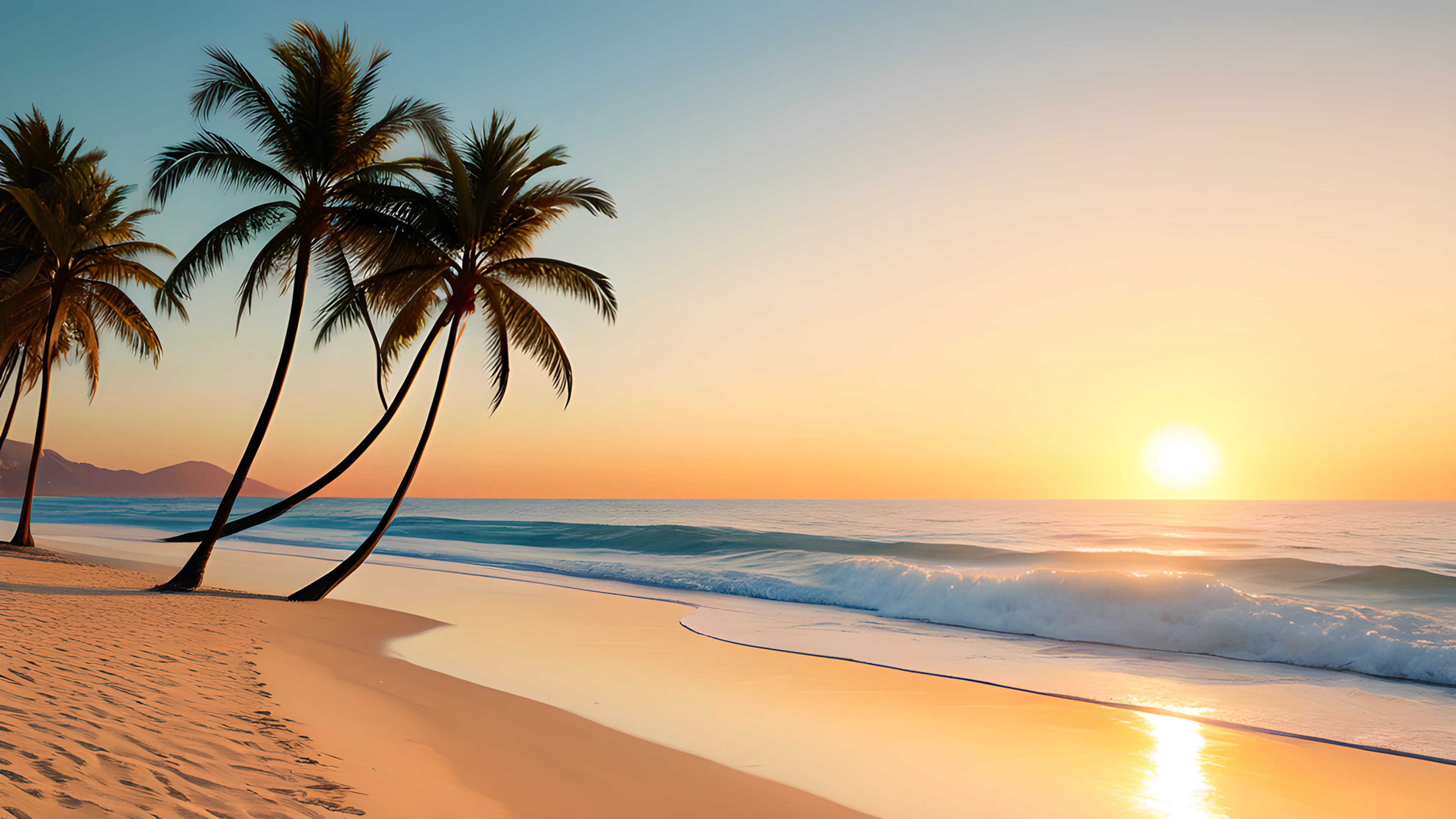 4K Summer Tropical Sunset palm trees 2025-10-23