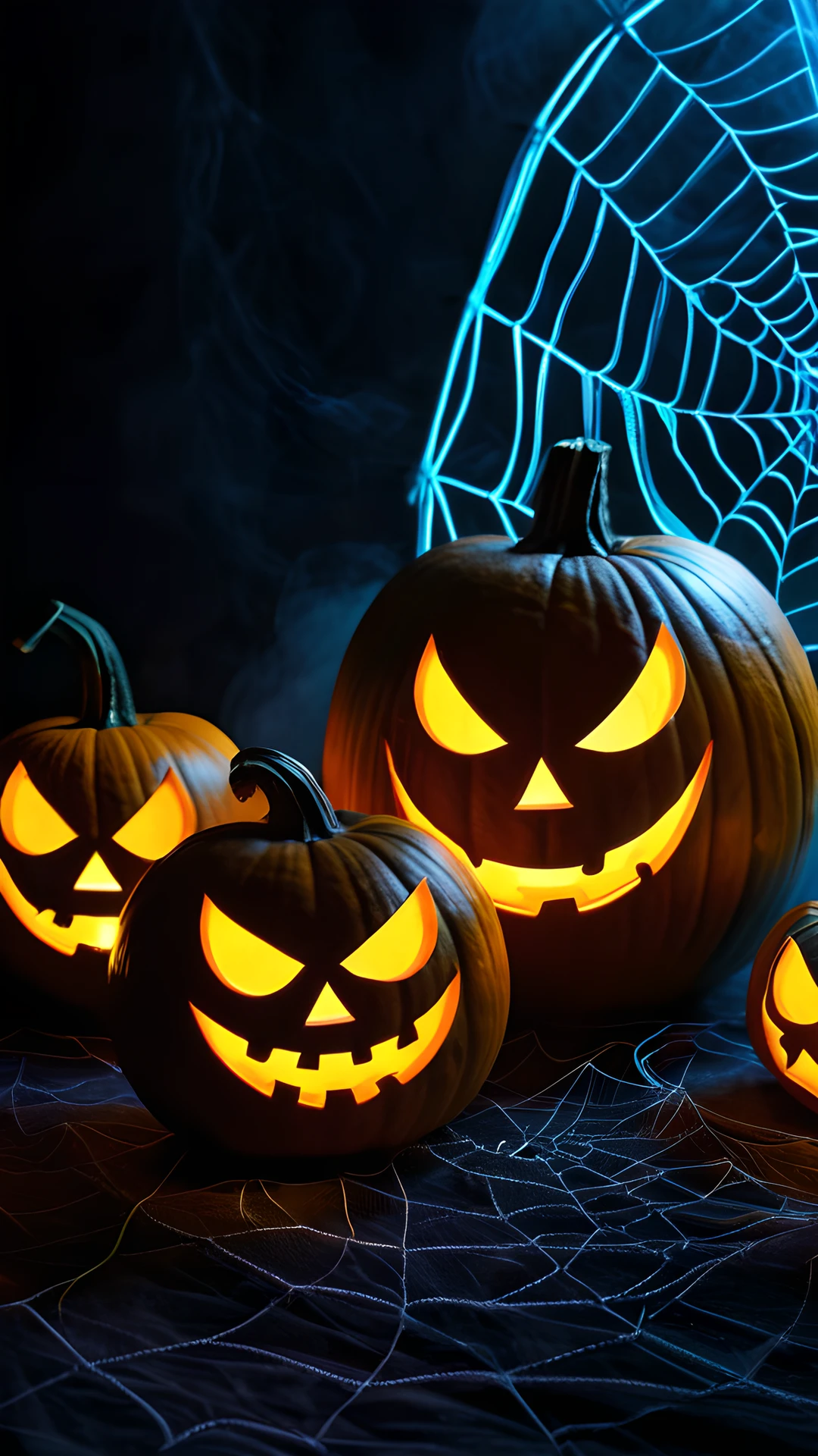 Halloween Neon Pumpkins (Mobile) spider webs 2025-10-24