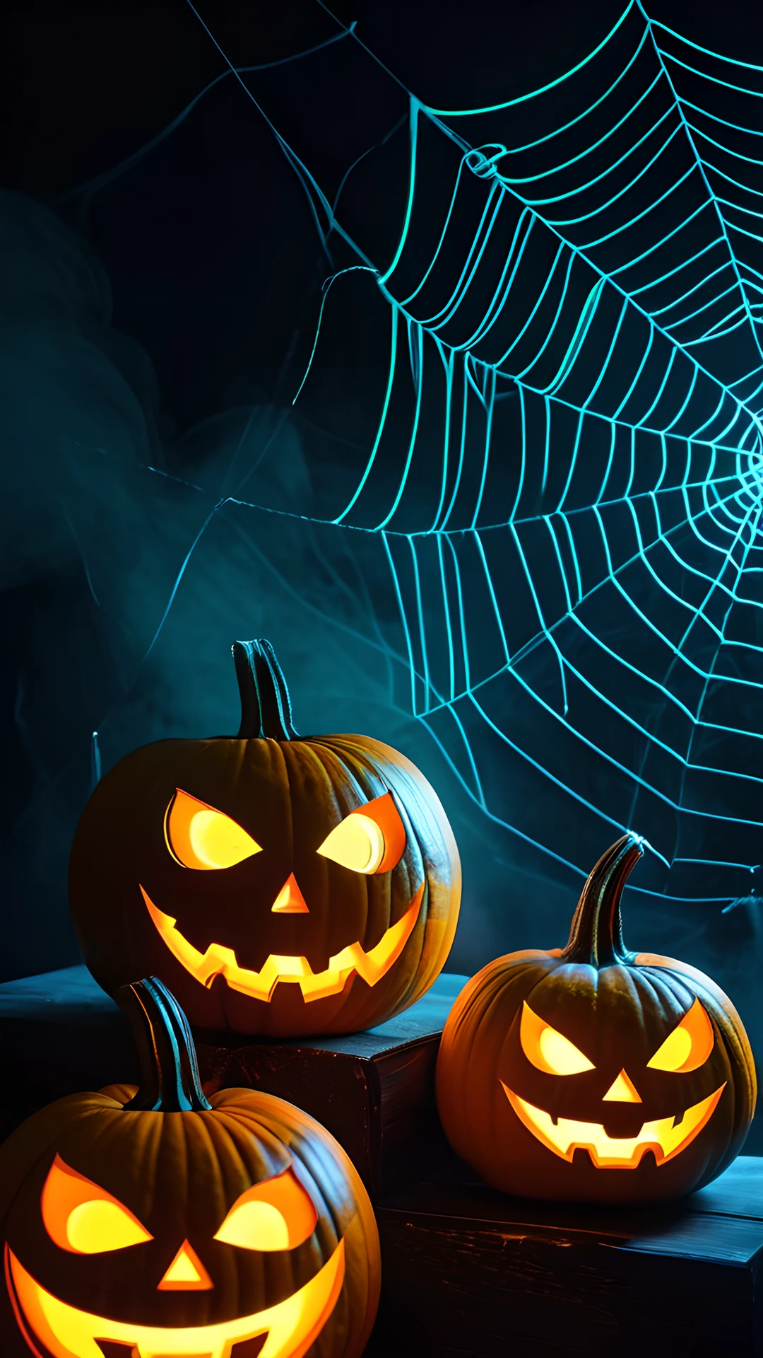 Halloween Neon Pumpkins (Mobile) spider webs 2025-10-24