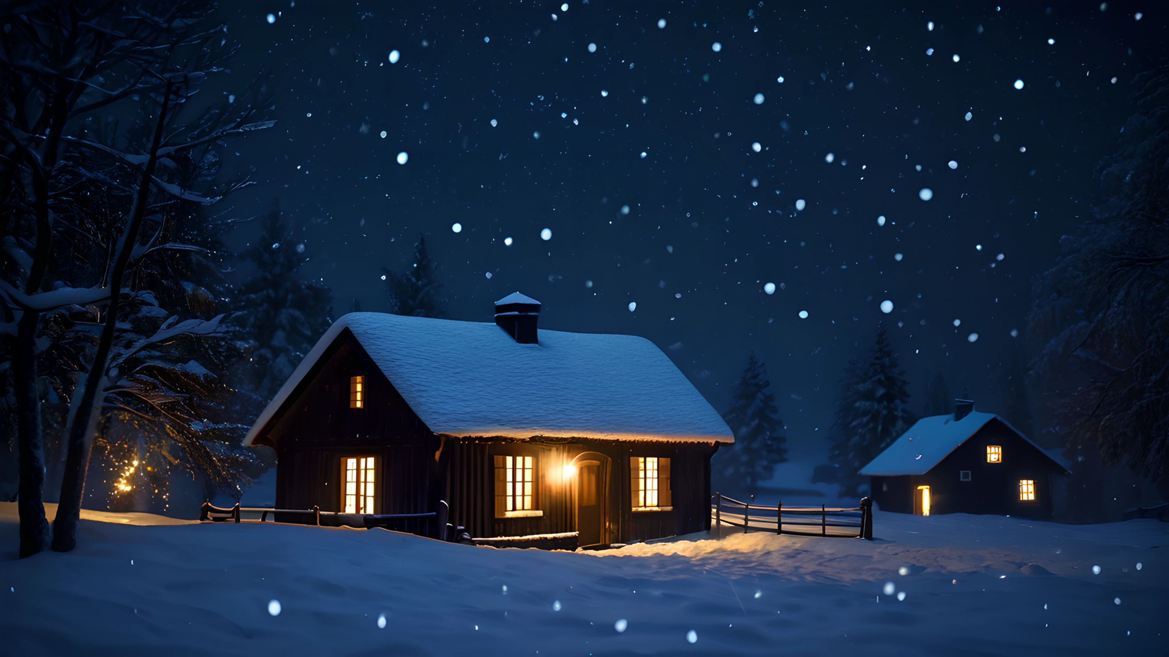 4K Christmas Snowy Village snowfall 2025-10-29