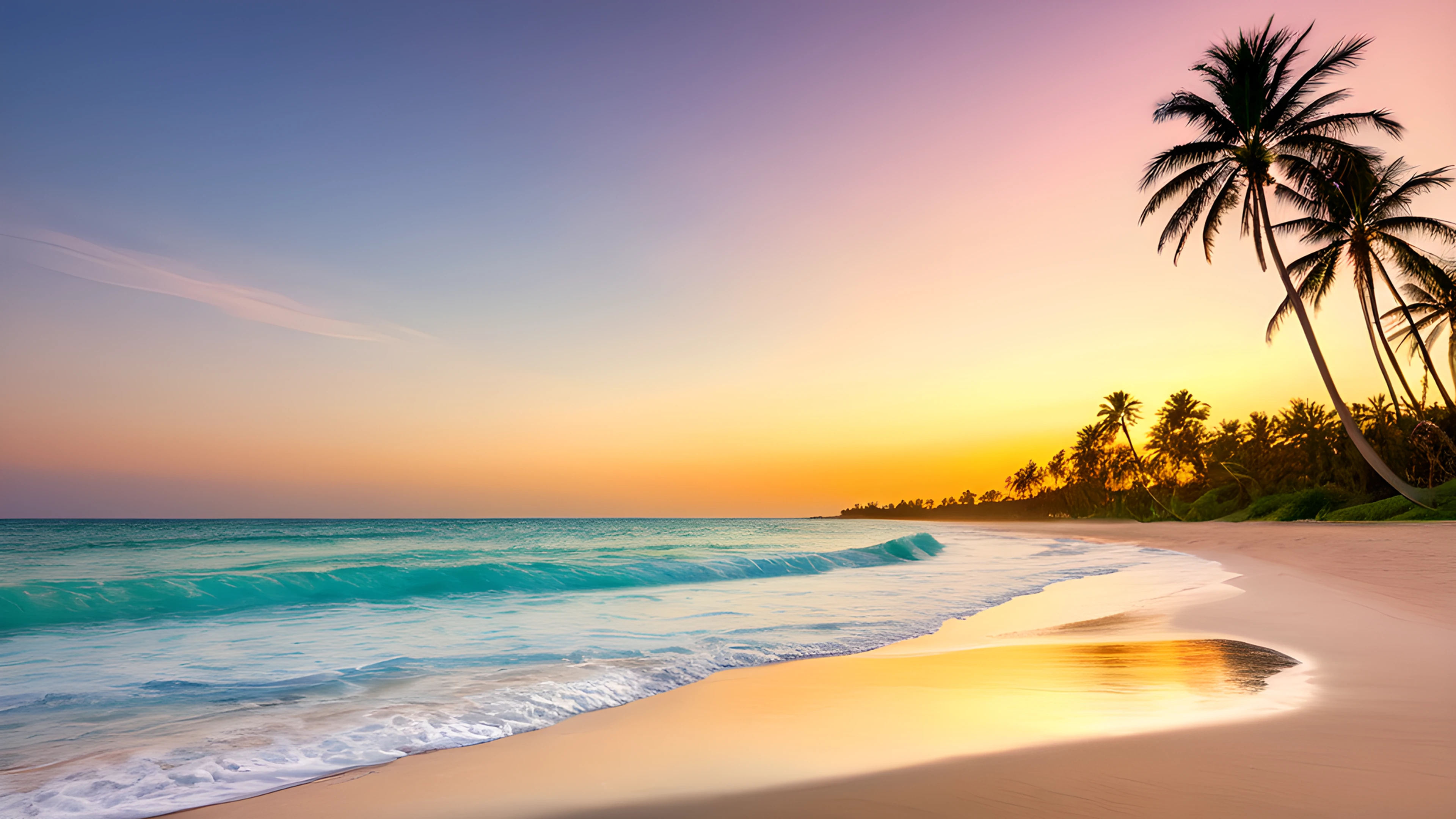 4K Summer Tropical Sunset palm trees 2025-10-29