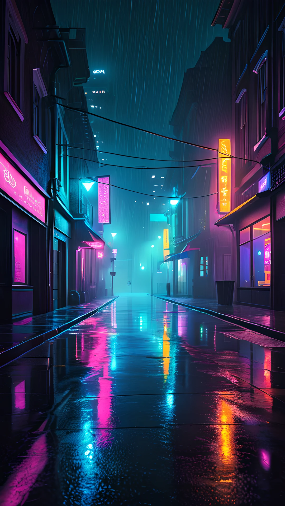 iPhone Neon Cyberpunk City foggy haze 2025-10-29