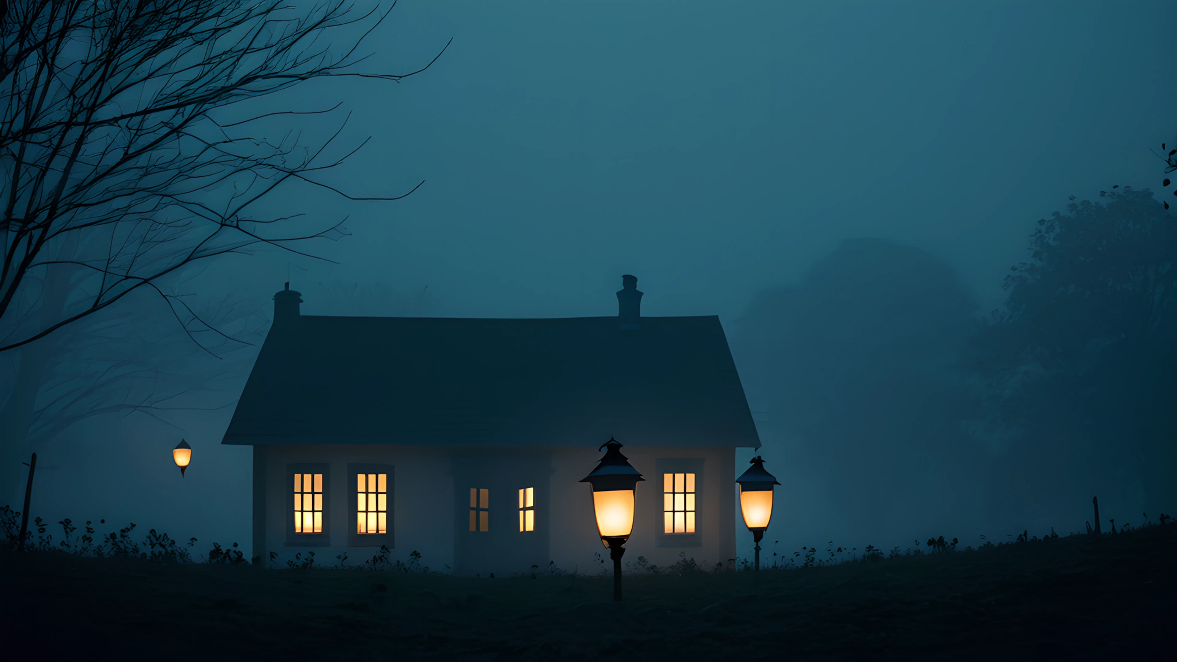 4K Halloween Haunted Street lanterns 2025-10-31