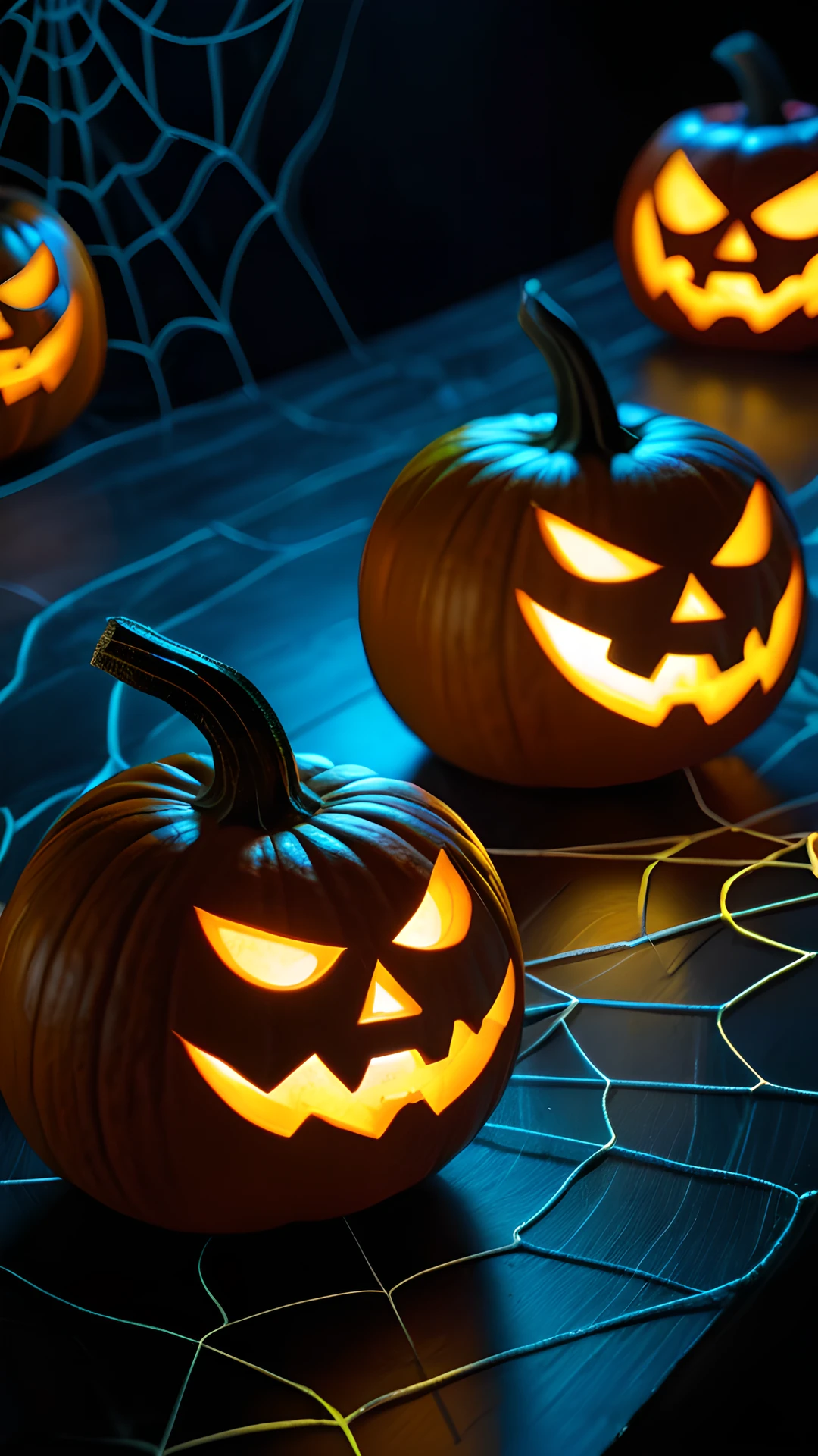 Halloween Neon Pumpkins (Mobile) spider webs 2025-10-31