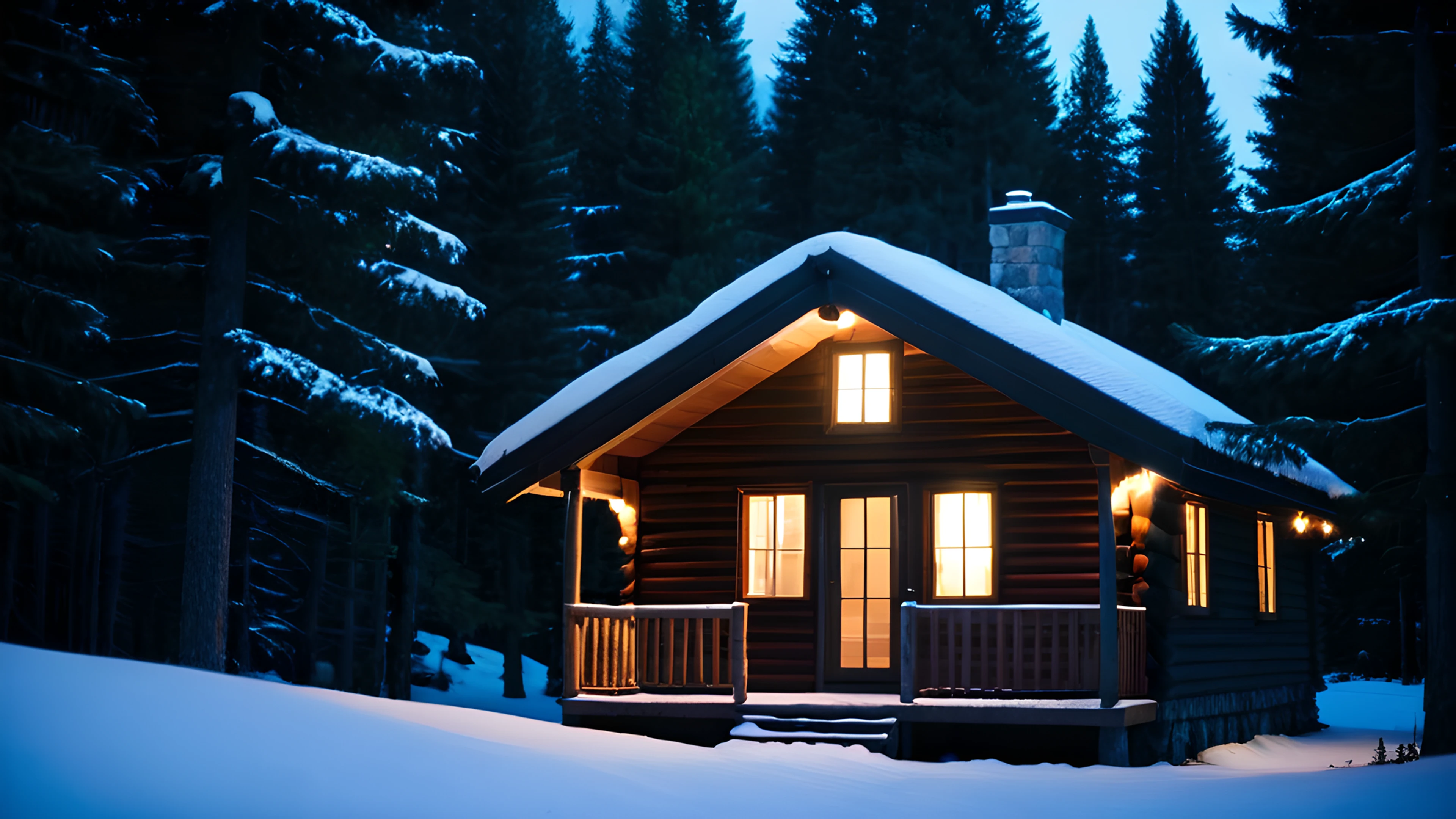 4K Christmas Snowy Village cabins 2026-01-01