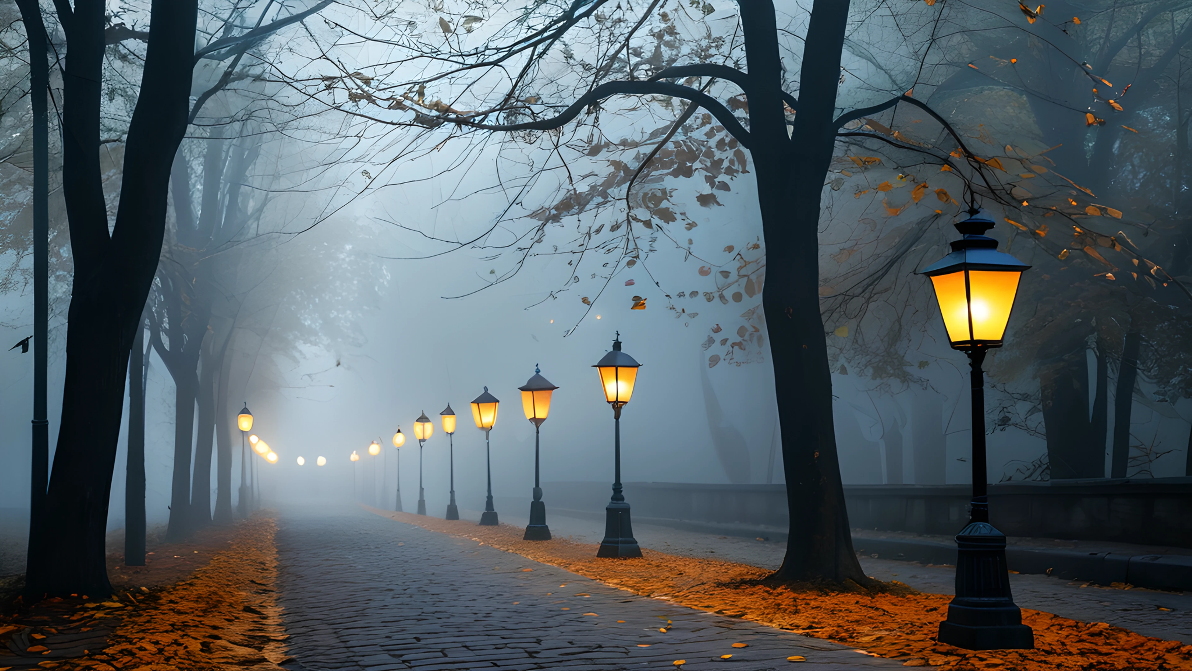 4K Halloween Haunted Street lanterns 2026-01-01