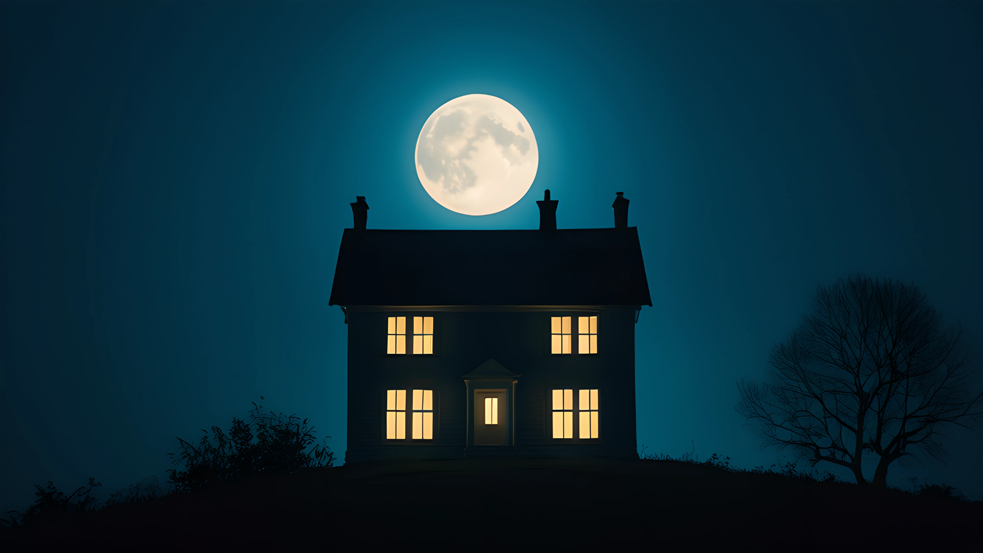 4K Halloween Haunted Street moon 2026-01-01