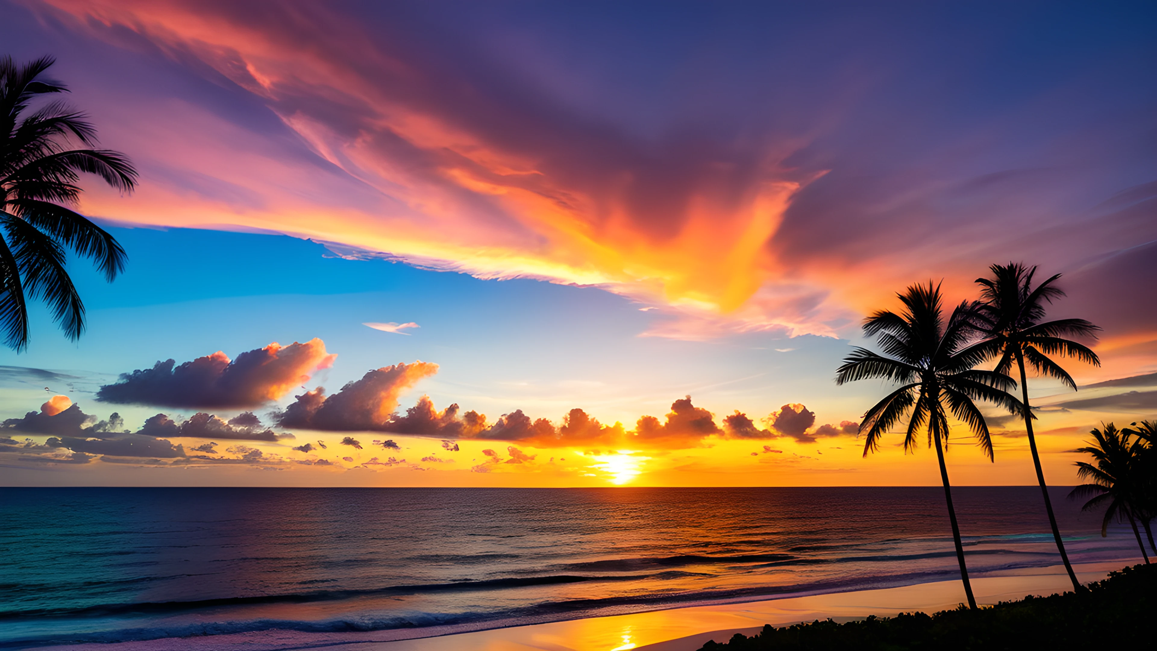 4K Summer Tropical Sunset clouds 2026-01-01