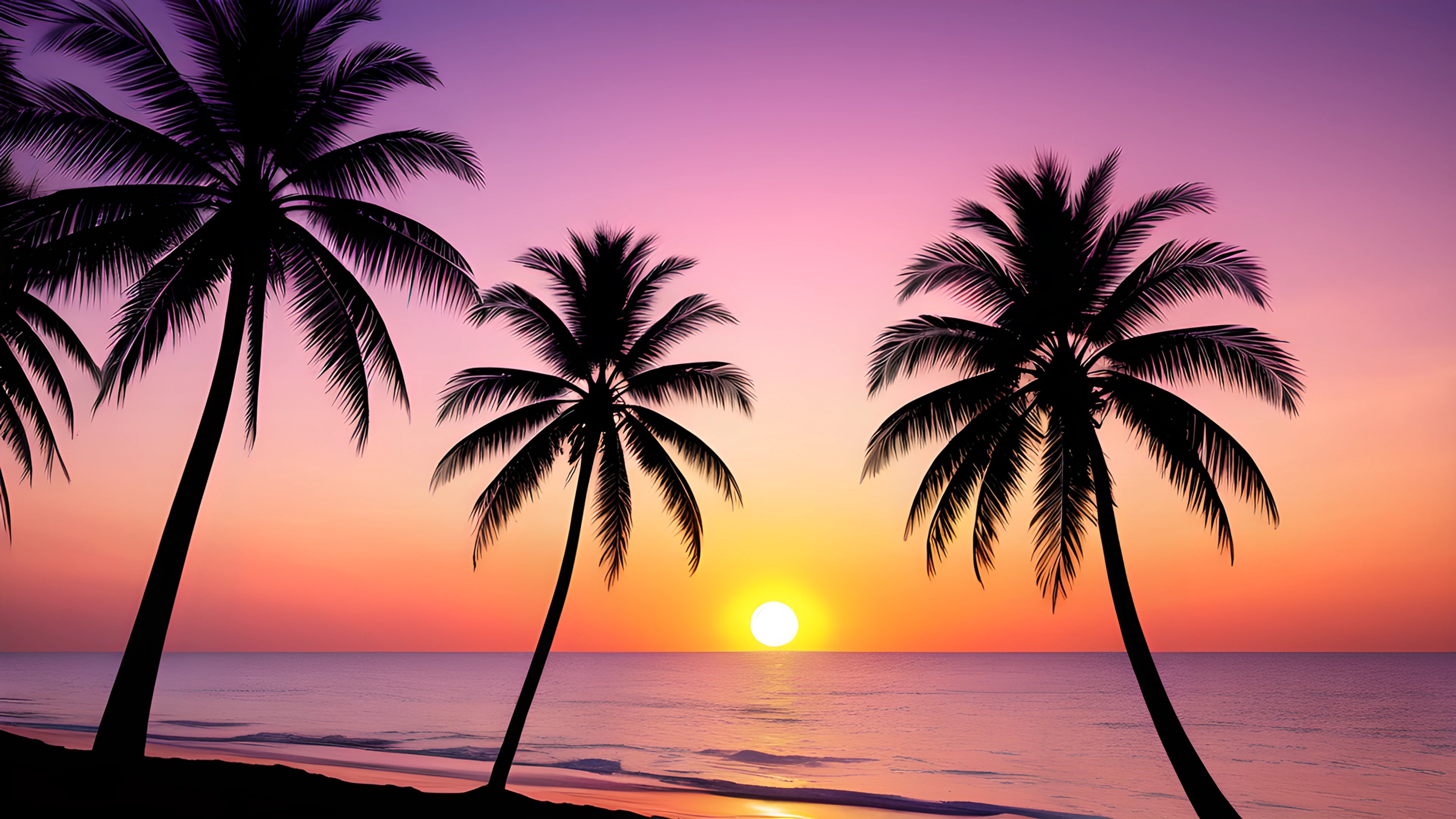4K Summer Tropical Sunset palm trees 2026-01-01