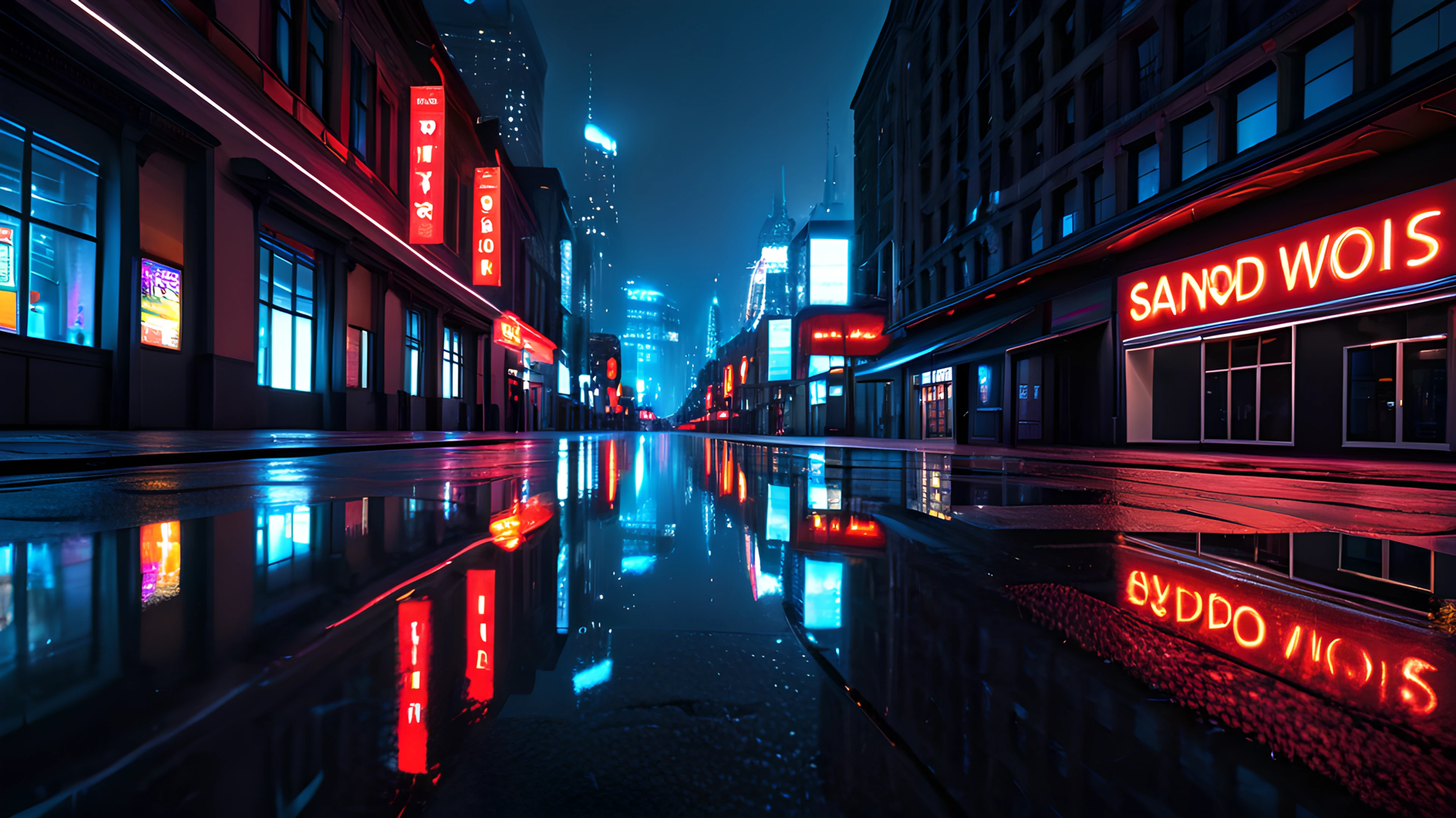 4K City Night Neon rooftop skyline 2026-01-01